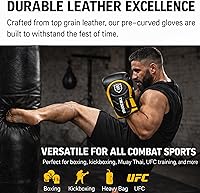 Vista 7 de Invincible Fight Gear Professional Hook and Loop Leather Training Boxing Gloves v2.0 - Ideal for Boxing, Kickboxing, Muay Thai, MMA for Men Women
