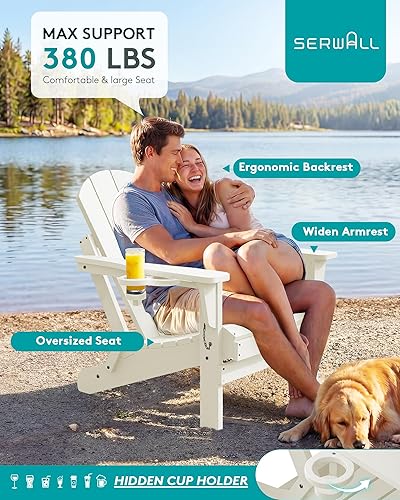 Miniatura 357 de SERWALL - Silla plegable Adirondack para patio, jardín, exterior, resistente a la intemperie, sillas para hoguera, color naranja