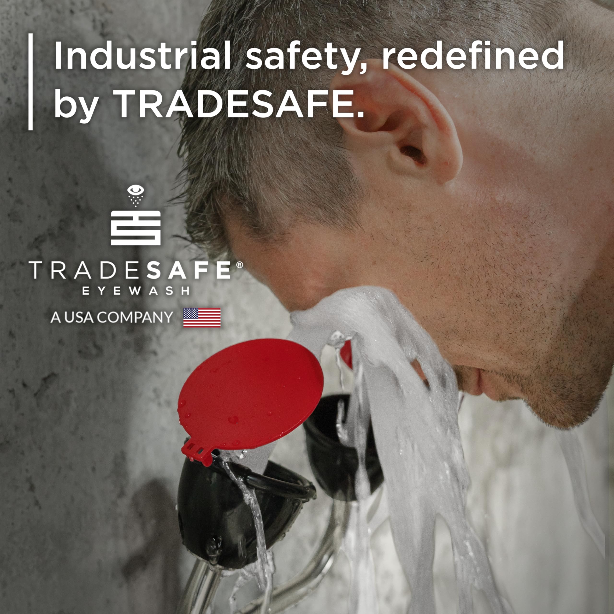 TRADESAFE Station de lavage oculaire d'urgence – Station de lavage oculaire portable approuvée par l'OSHA, station de lavage oculaire à double tête, station de lavage oculaire murale et sur le pont