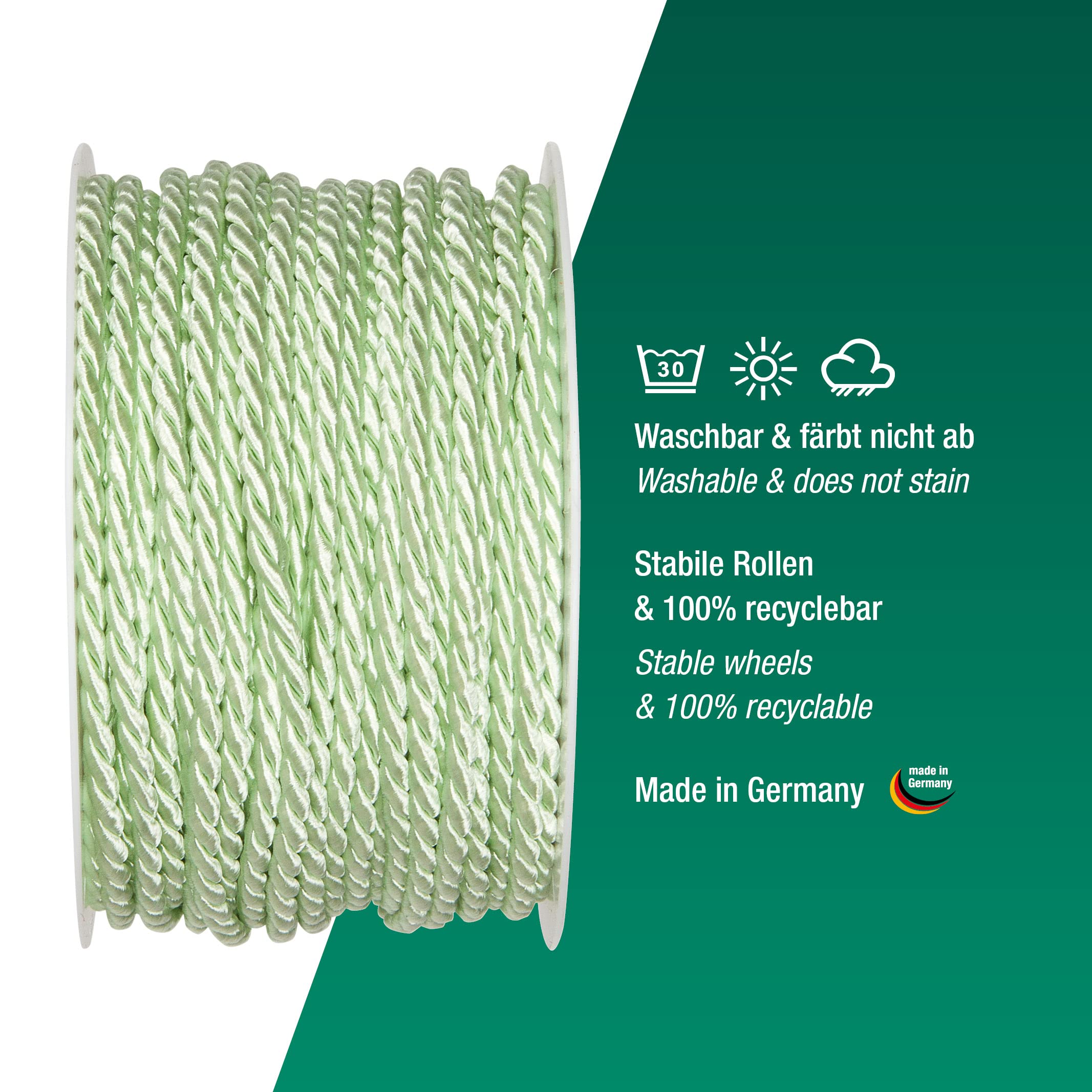 Halbach Seidenbänder Premium Kordel (Mint) – Bild 3