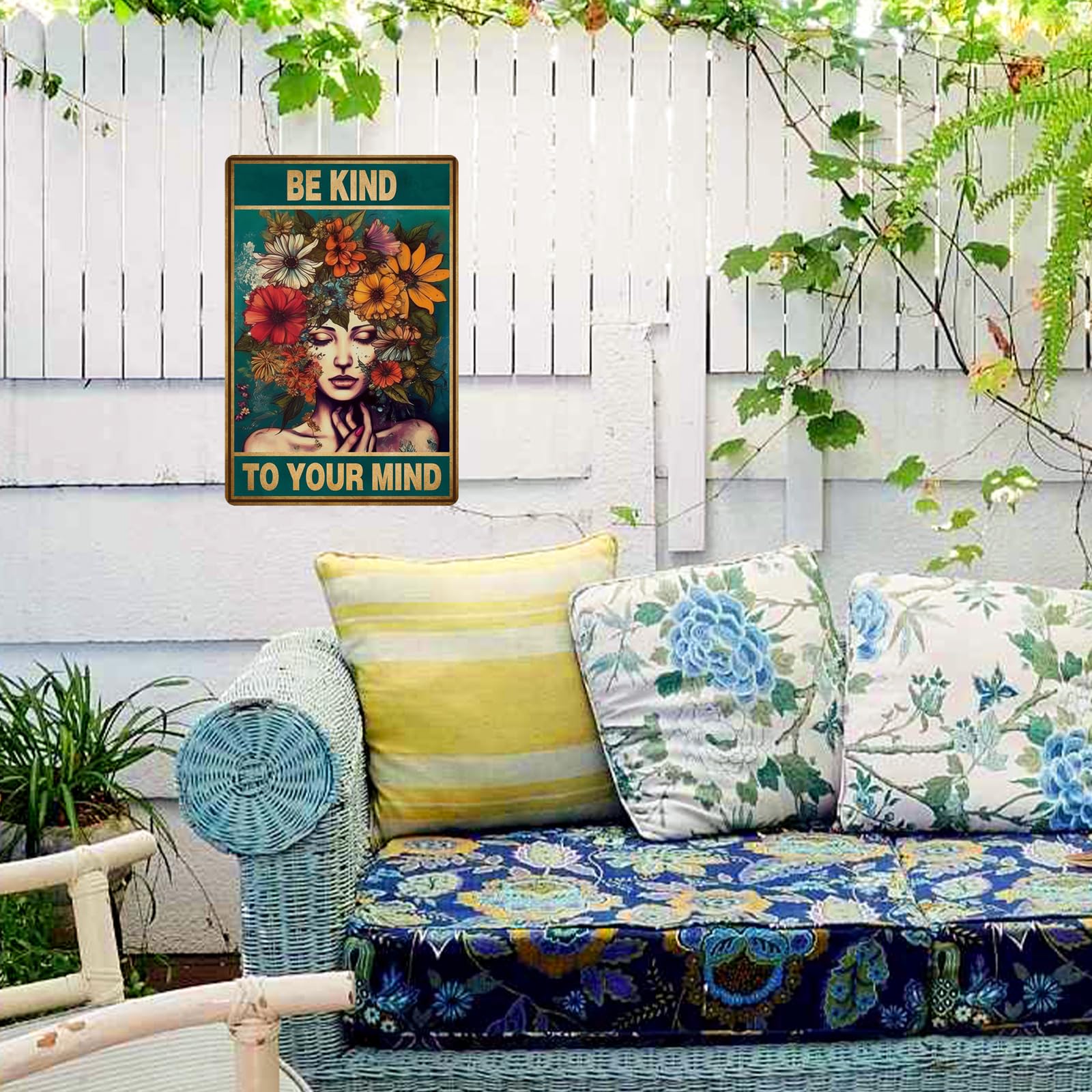 Poster Vintage 'Be Kind To Your Mind' - Decorazione Bohémien Per Pareti - Foto 4