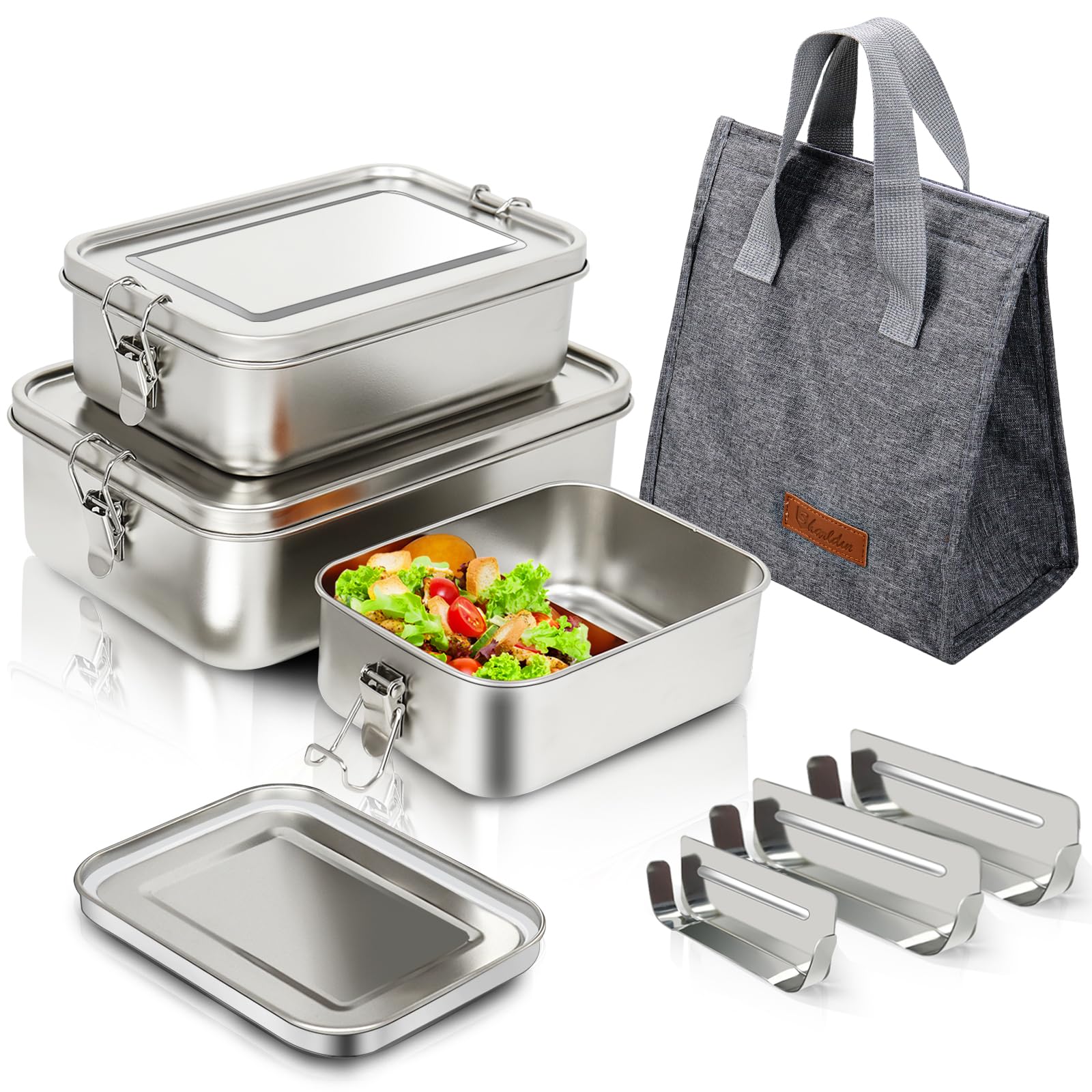 お*ん様 Heinrich schutz box Ⅲ Amazon.com: 304 Stainless Steel Bento Box 3 Pack Stainless Steel