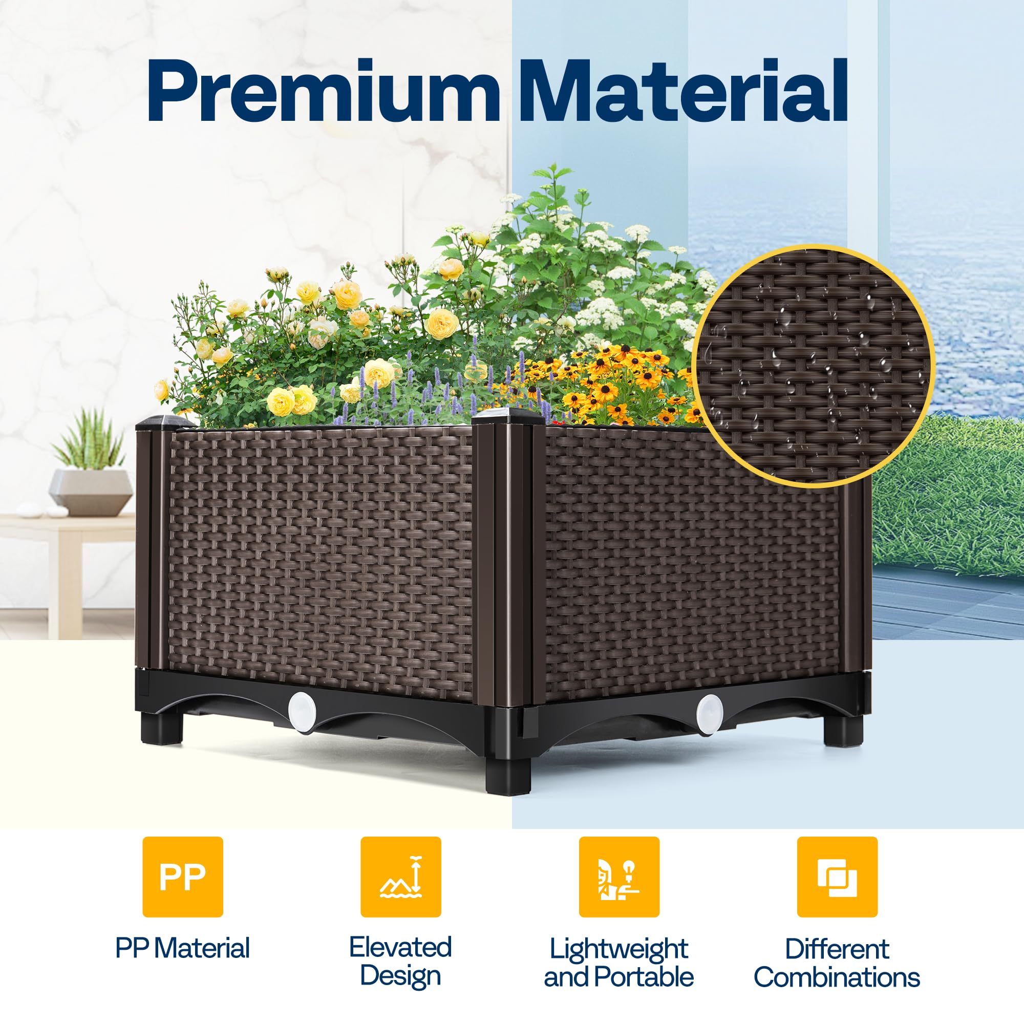 Lona De Jardinería No Tejida 2.9x1.6m - Ideal Para Huertos Elevados, Permeable Y Fácil De Instalar