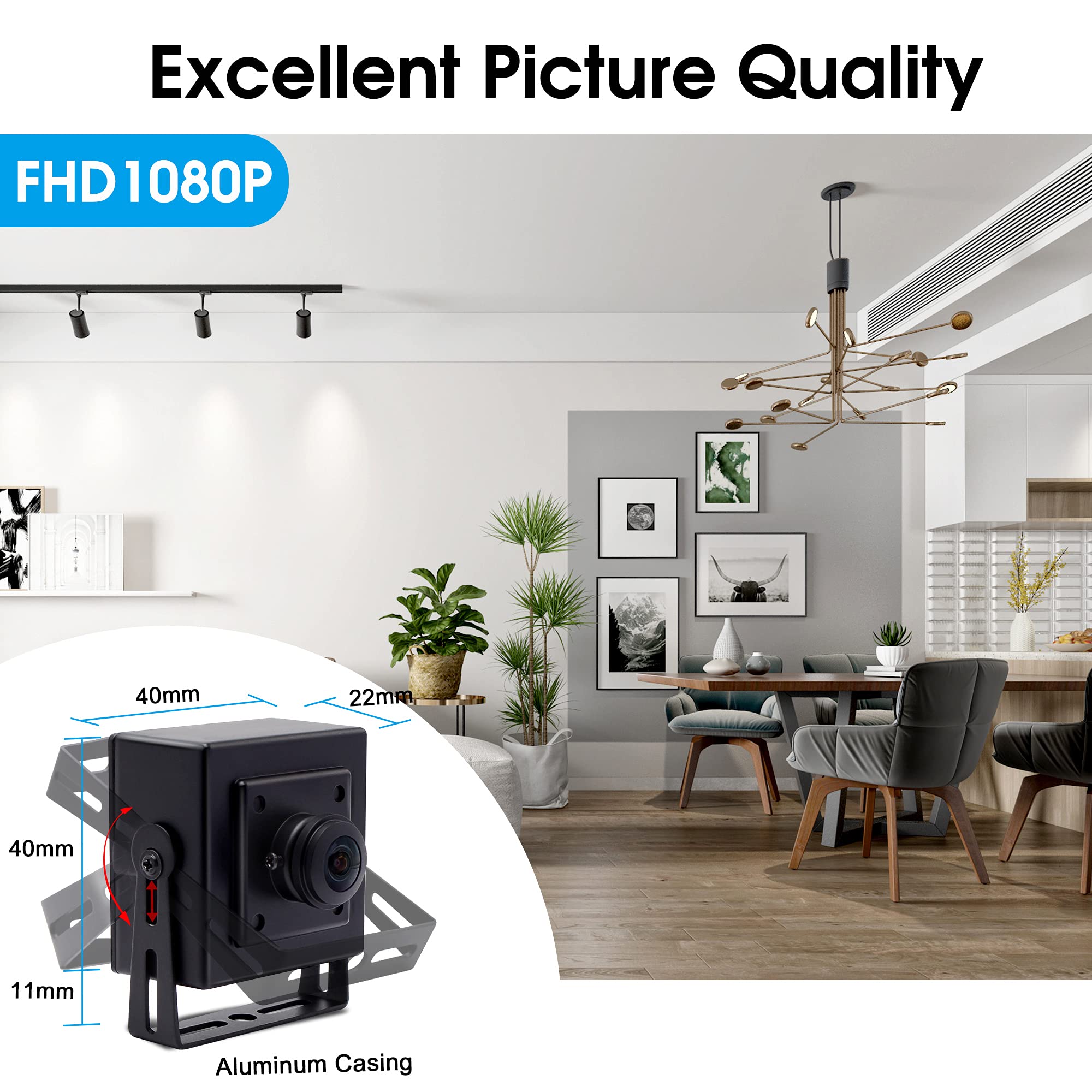 Svpro Webcam USB 1080P HD fotocamera 30fps/60fps/100fps, telecamera video ad alta velocità per Live Streaming, piccola fotocamera esterna per computer portatile, webcam USB2.0 UVC a parete e montaggio