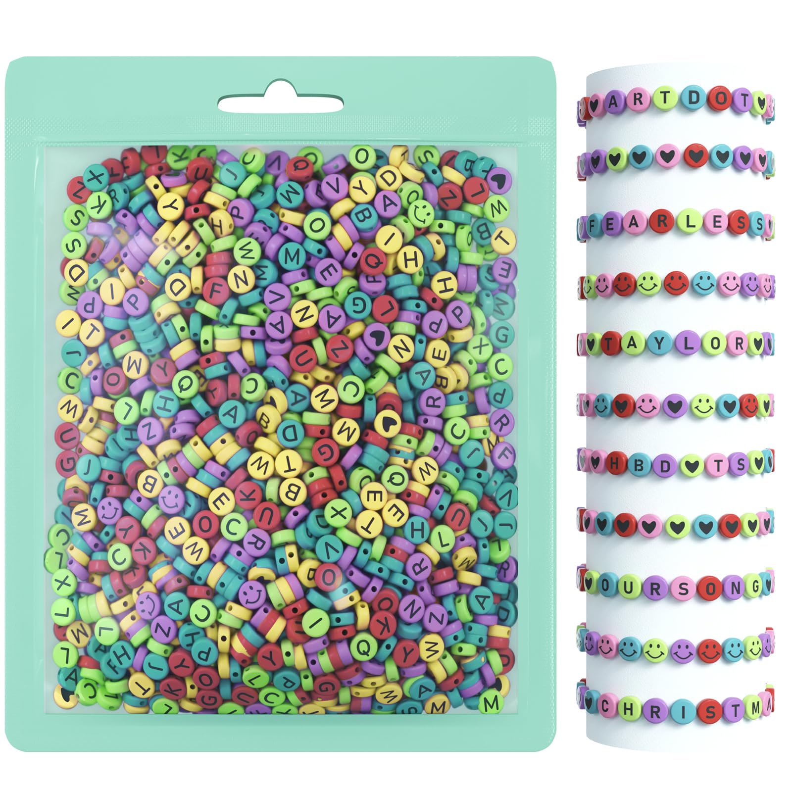 Letter Beads for Bracelets - 800 Piece Set -13 Letter Beads for Bracelets - 800 Piece Set -13