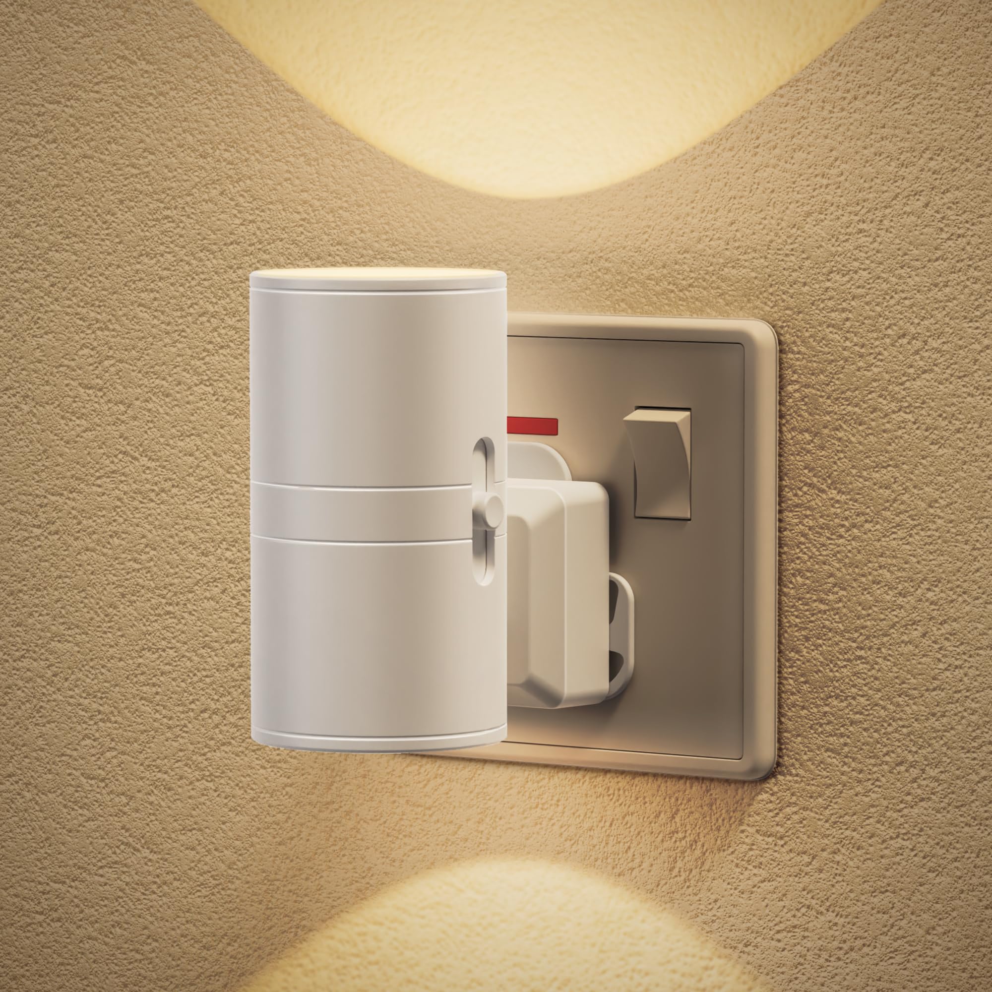 JandCase Night Light, Night Light Plug in Wall with Dusk to Dawn Sensor, 0-100LM Adjustable Brightness, 3000K Warm White