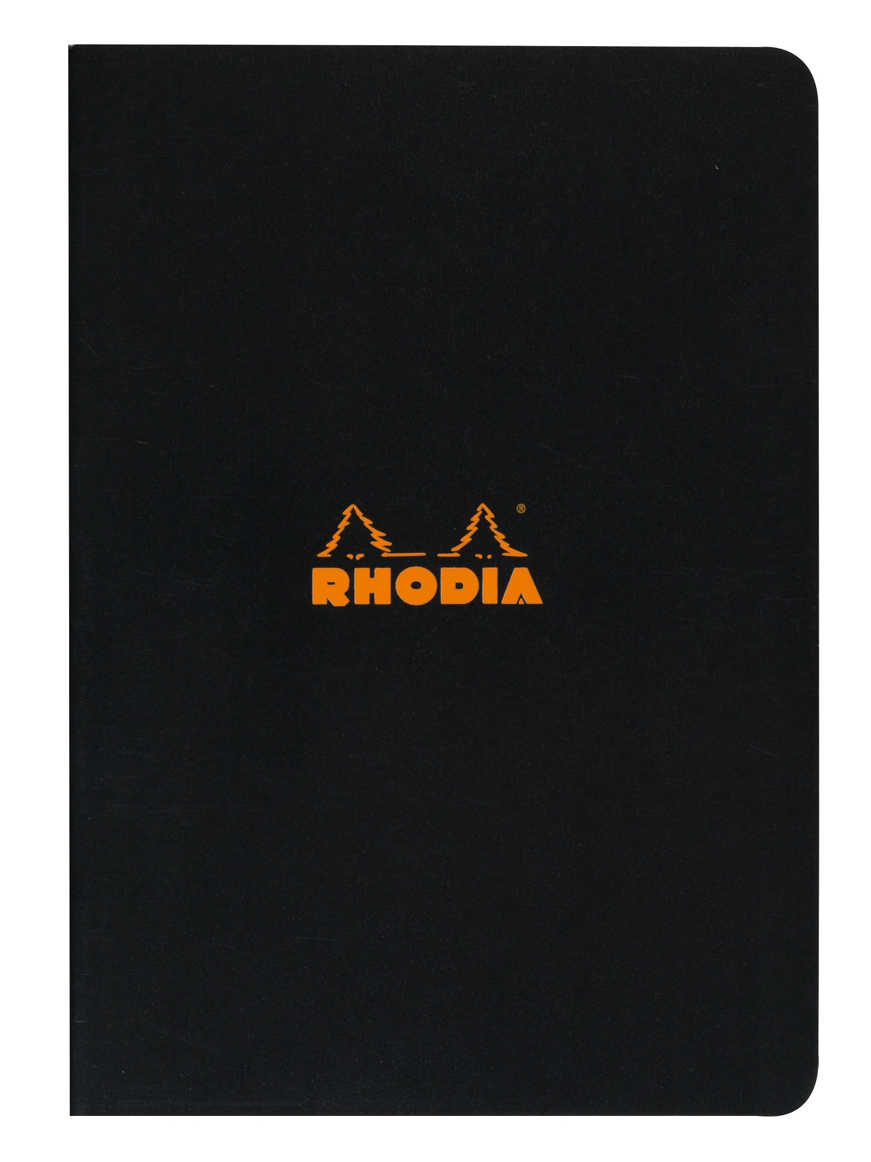 RHODIA 119169C - Black Piqué Notebook - A4 - Lined - 96 pages - White Clairefontaine paper 80 g/m - Soft, resistant and waterproof coated card cover - Classic