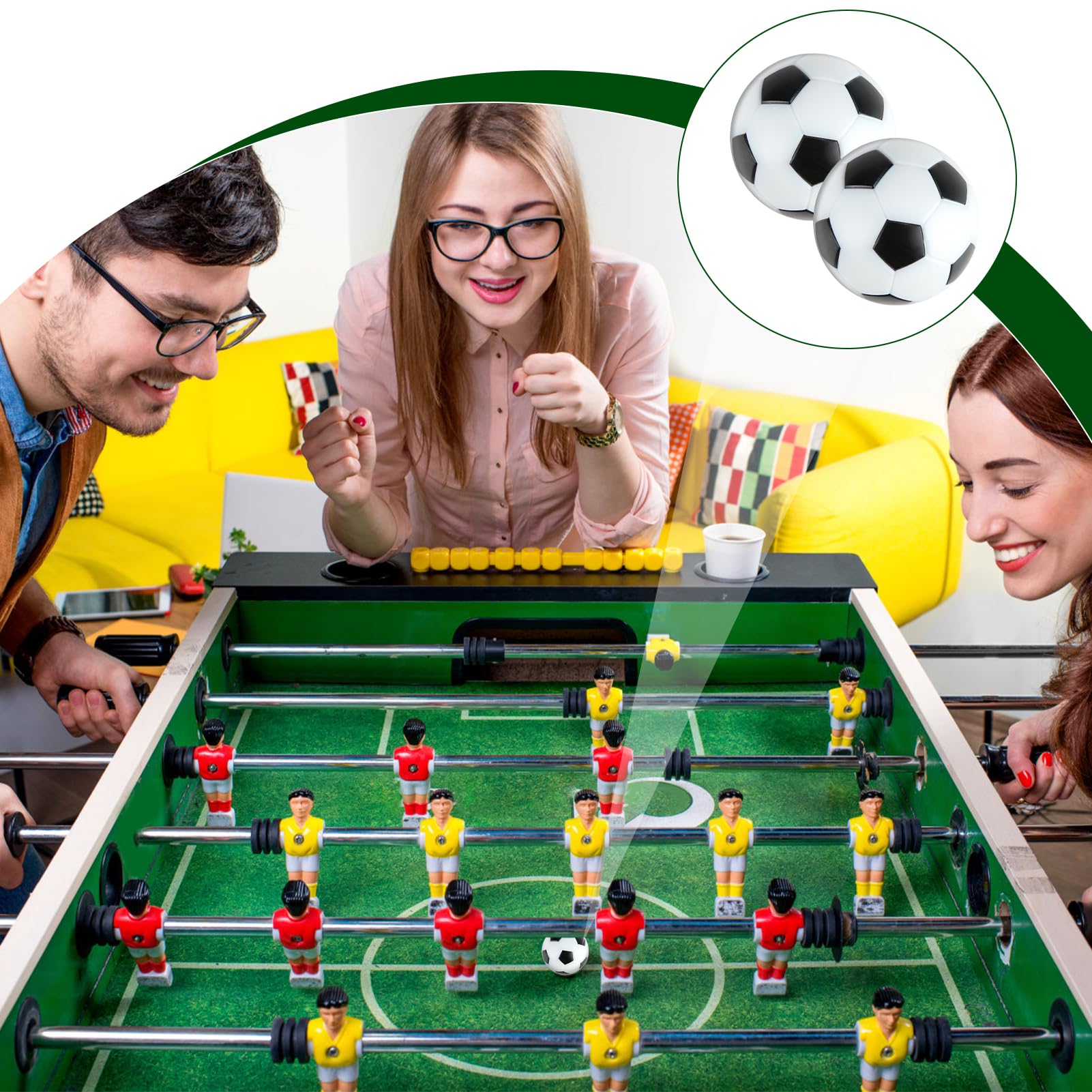 Vidacharmy 10 Palline Calcio Balilla da 36 mm Alta Qualità e Silenziose, Professionali per Biliardino