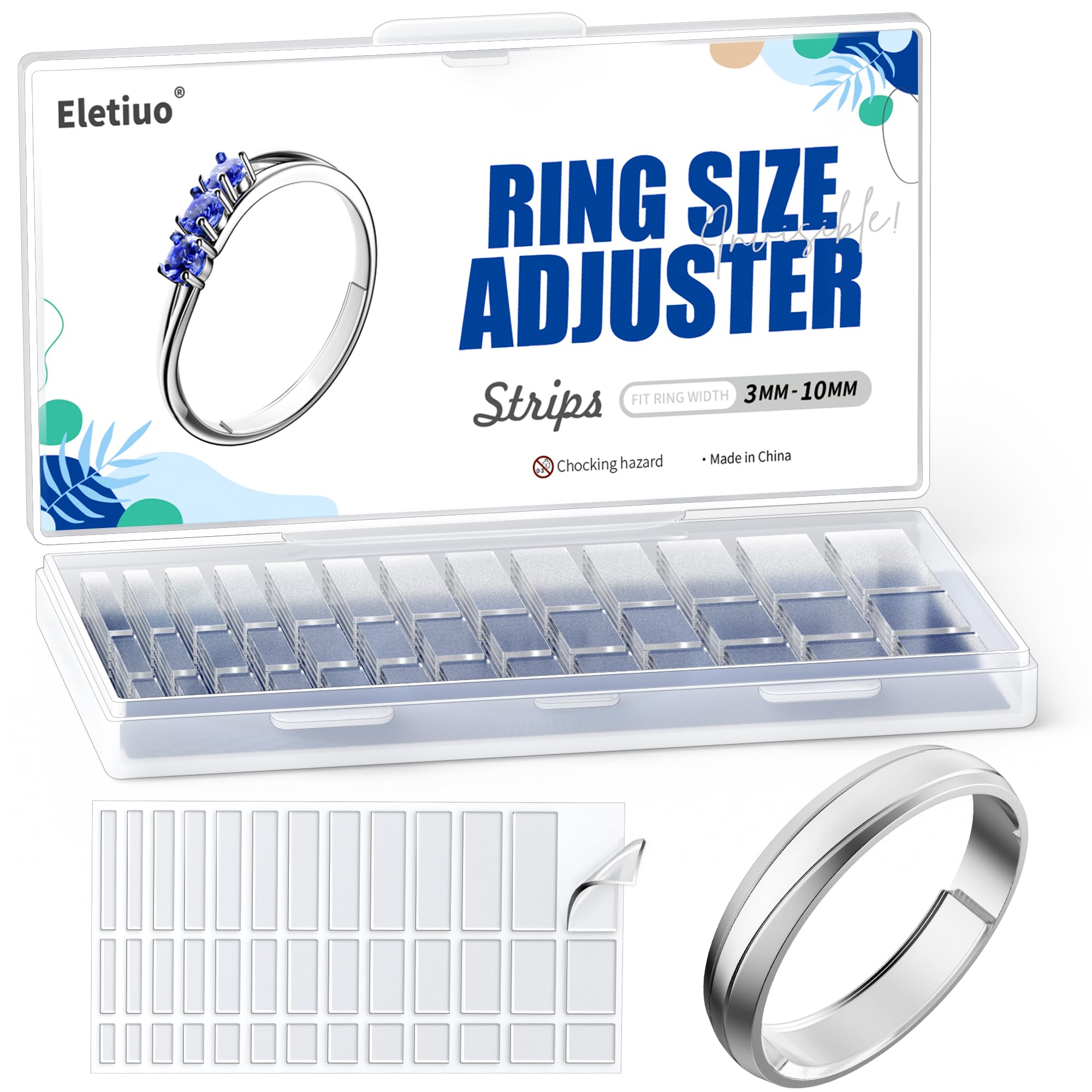 ELETIUO Invisible Ring Size Adjuster for Loose Rings,6 Sheets-234 Pcs Transparent Ring Size Reducer Tightener,Fitter for Wide Rings,Multiple sizers for Man and Woman