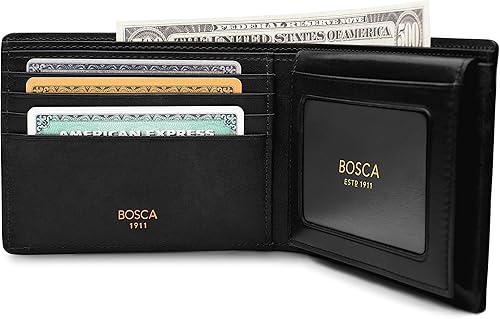 Miniatura 4 de Bosca Billetera de cuero de crédito para hombre con tarjeta de identificación, Negro -, Cartera