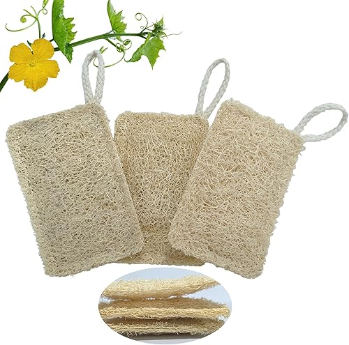 Miniatura 1 de Esponja de cocina natural (3 piezas) sin arañazos para lavavajillas, 100% fibras vegetales, cero residuos y esponja ecológica, cuadrada, tamaño
