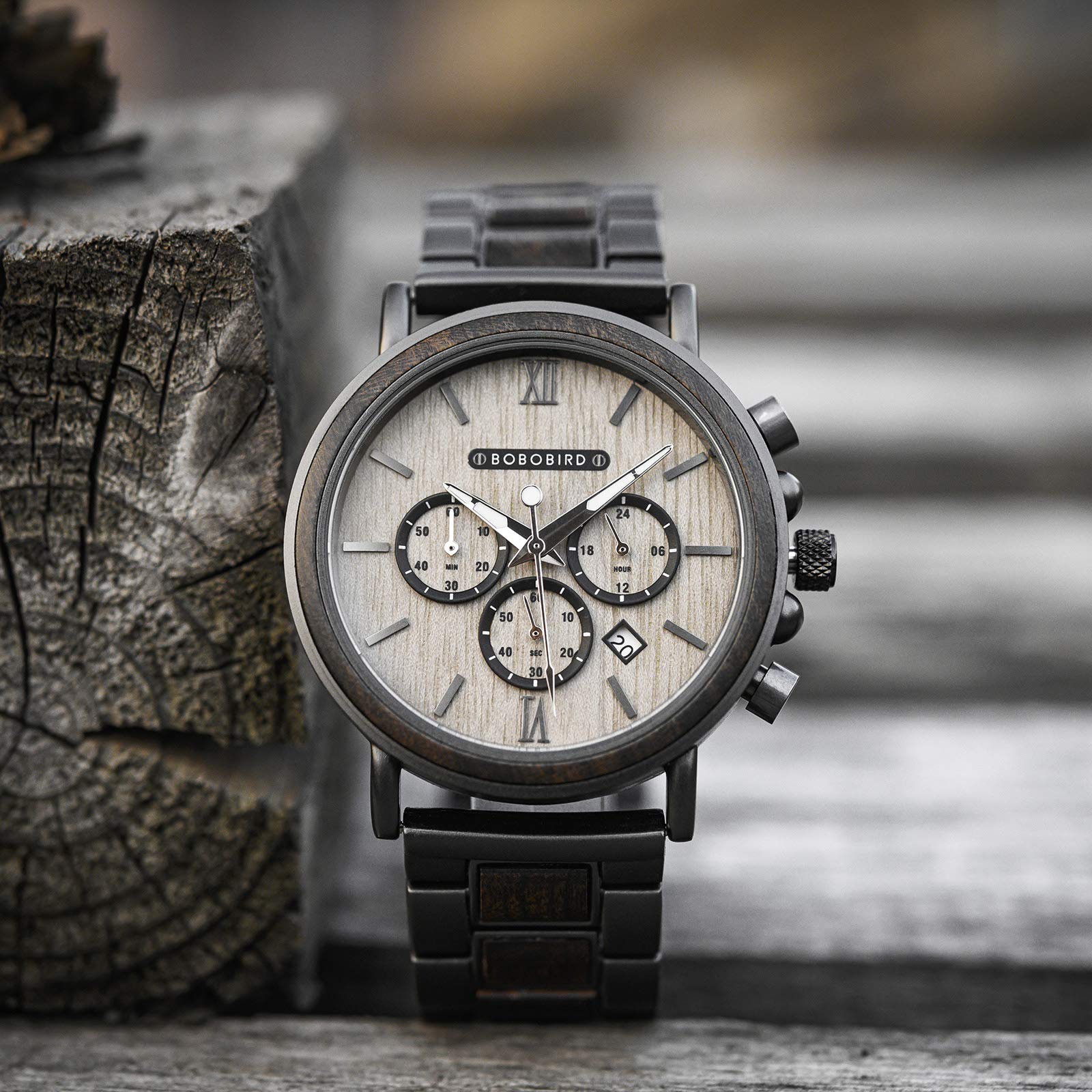 BOBO BIRD 2021 Neue Herren Armbanduhren Stilvolle Holz-Uhr Analog Quarz Casual Holz-Armbanduhr mit Geschenkbox