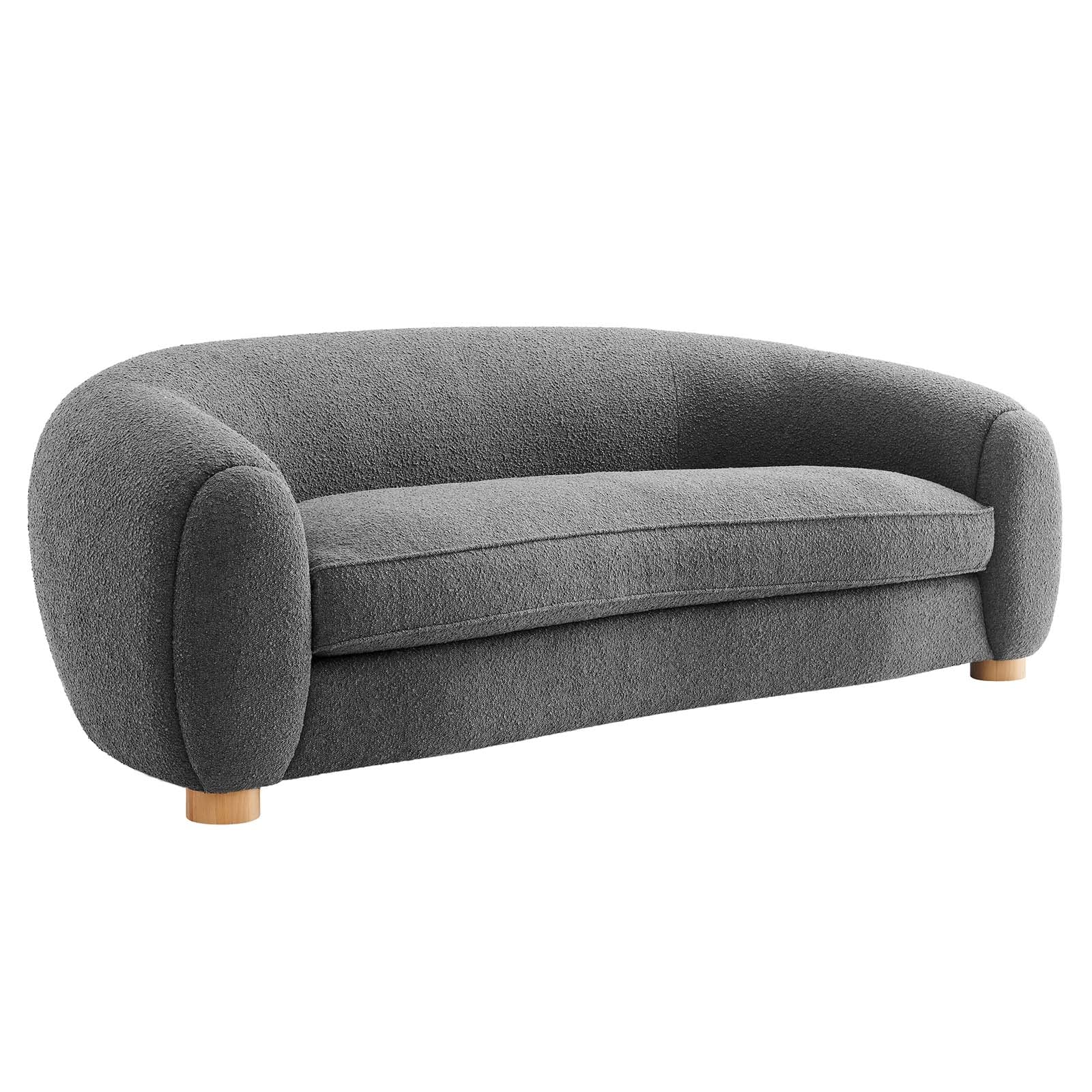 Modway Abundant Boucle Upholstered Fabric Sofa, Charcoal
