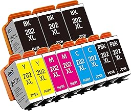 akaca 202 XL (Pack de 11) Cartouches d'encre Compatibles avec Epson 202 202XL, pour Expression Premium XP-6000 XP-6005 XP-6100 XP-6105 XP6000 XP6005 XP6100 XP6105