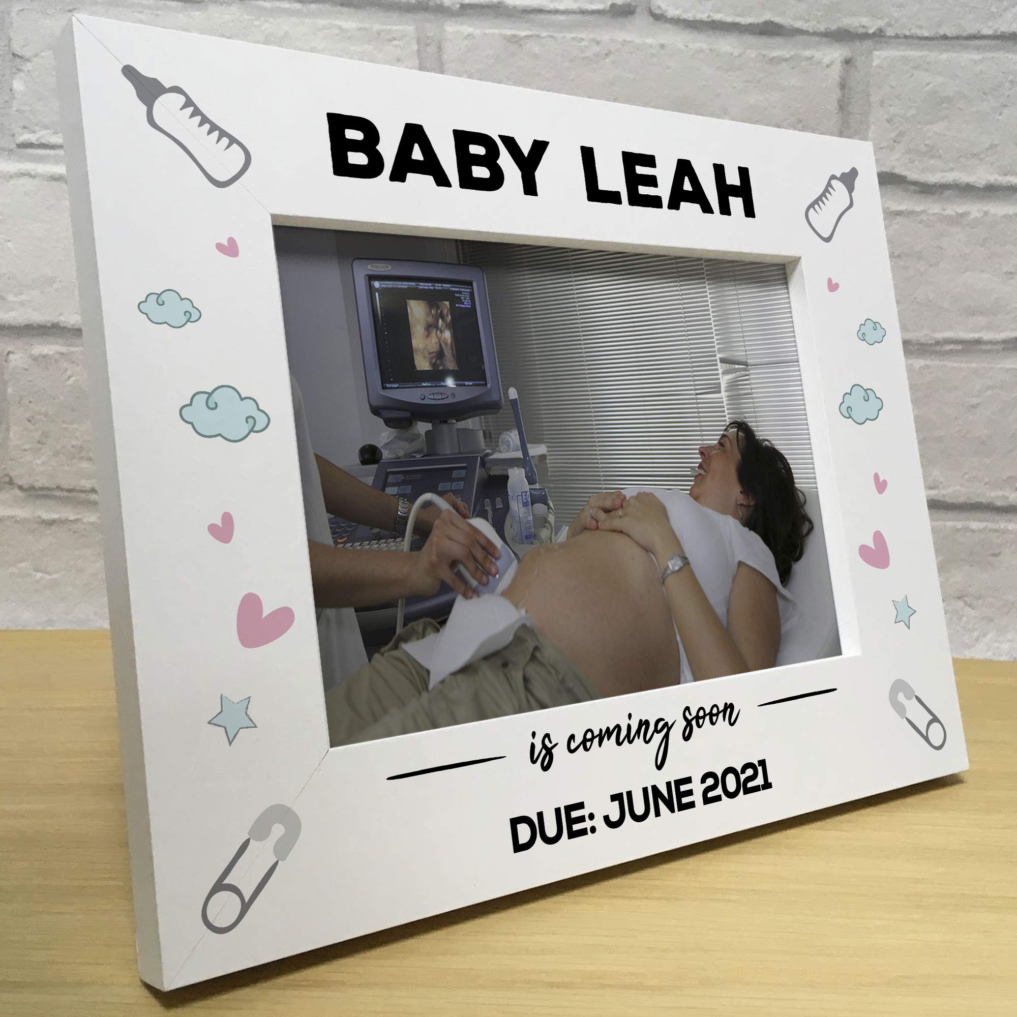 RED OCEAN PERSONALISED First Scan Picture Photo Frame New Baby Scan Ultrasound Gift