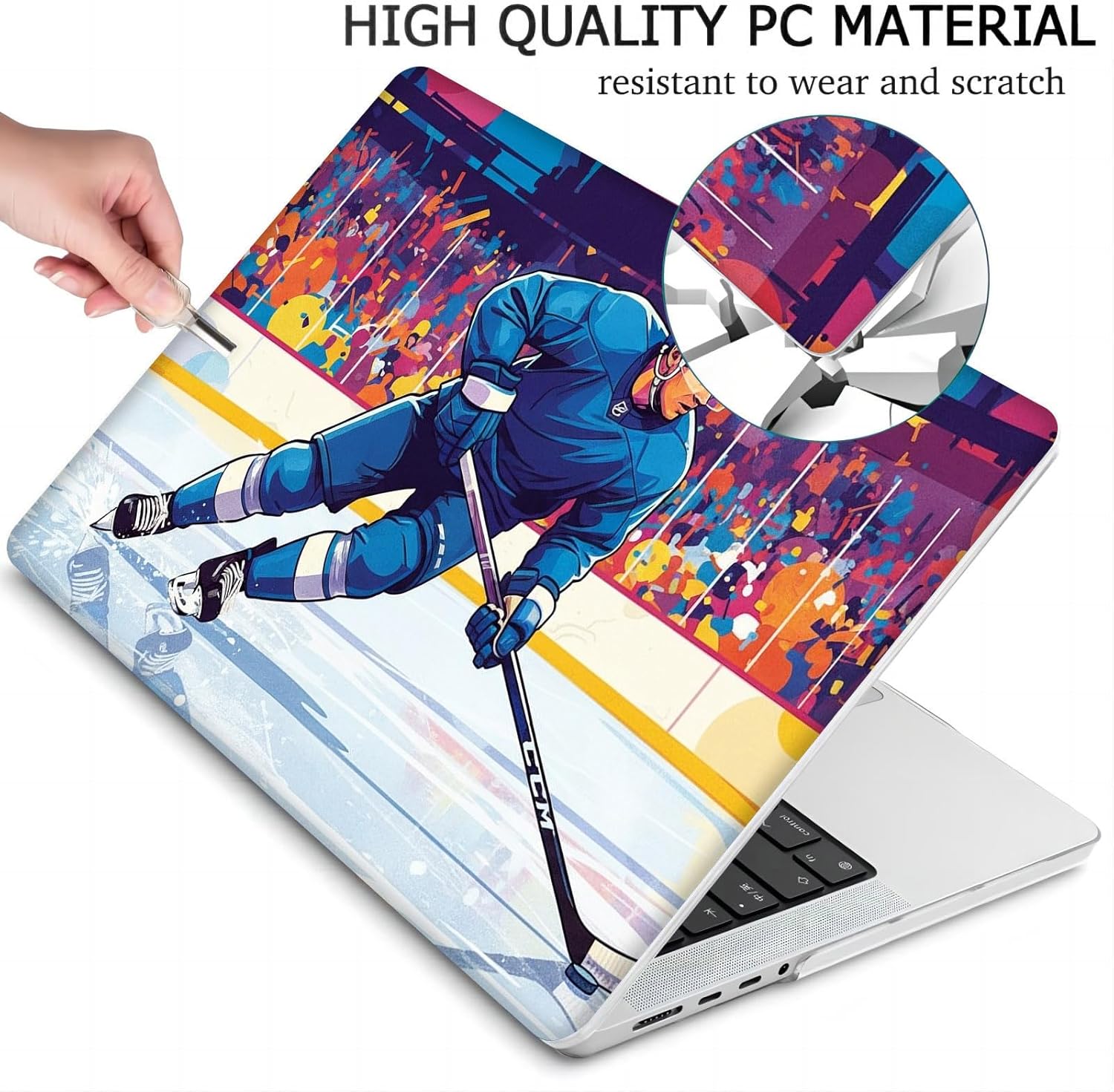Compatible with MacBook Neo 13-inch, Hard Shell Case with Keyboard Cover and Screen Protector (A3404 A18 Pro chip, 2026 Release) - Hockey MC22474