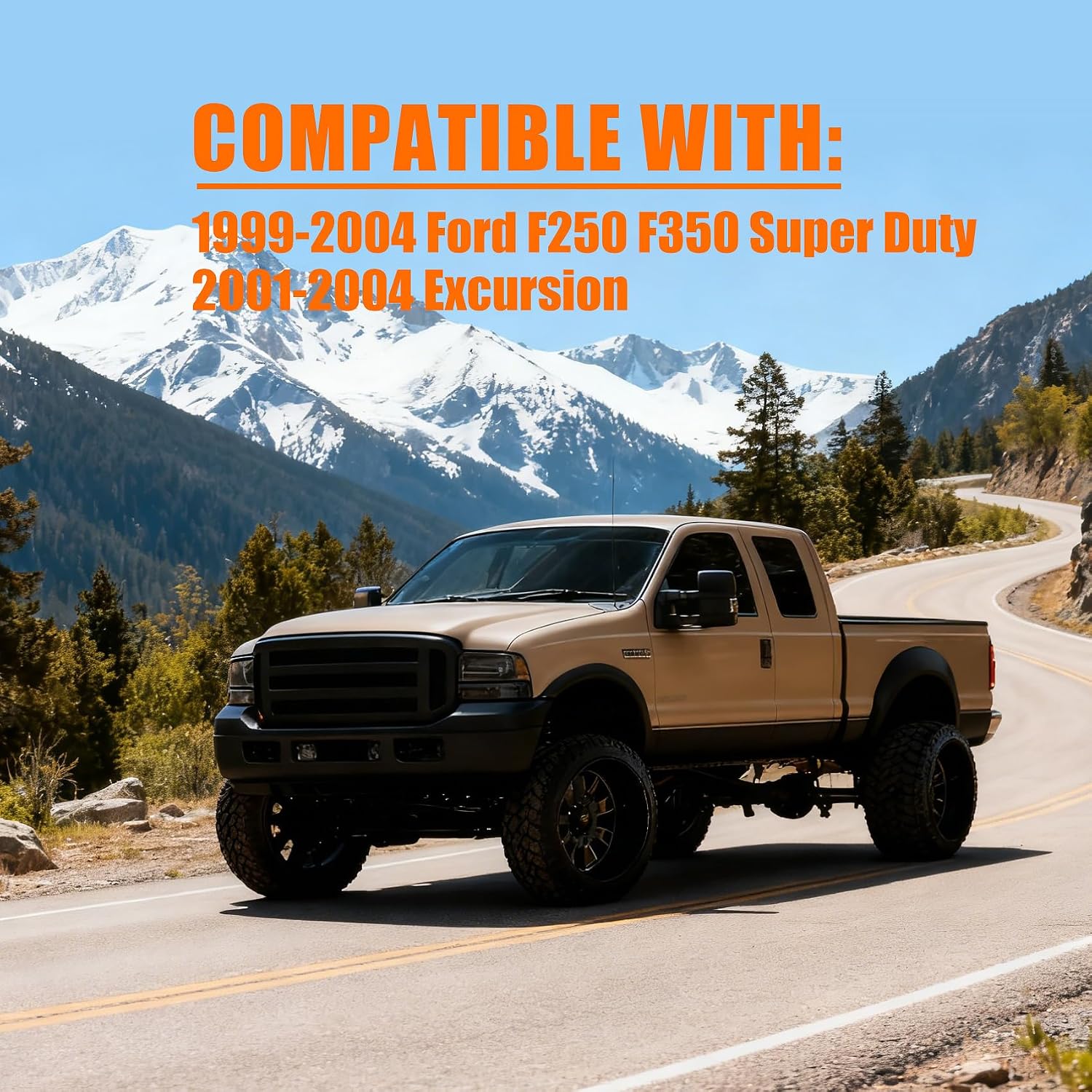 Upgrade Premium LED Fog Light Assembly, Clear Waterproof Front Driving Lamps Kit Compatible with 1999-2004 Ford F250 F350 Super Duty, 2001-2004 Excursion DOT Approved