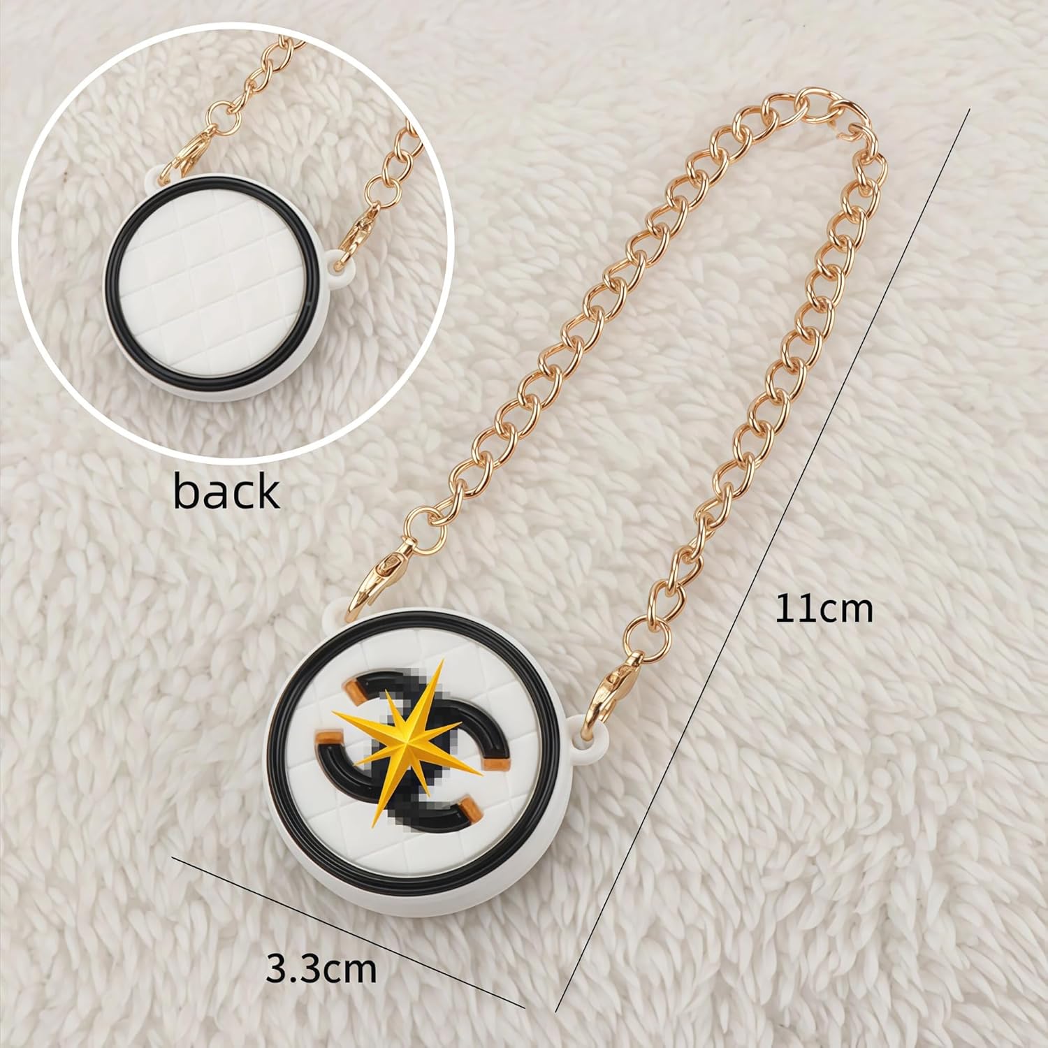 2pcs mini Crossbody Bag for 17cm Figure , Figure accessorie Style: Golden Chain, Round & Square Light Luxury Design .