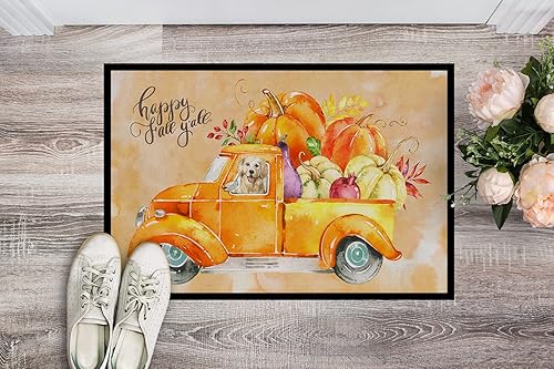 Miniatura 2 de Caroline's Treasures CK2619MAT - Tapete de cosecha otoñal Golden Retriever de 18 x 27 pulgadas, tapete para puerta delantera, interior y exterior,