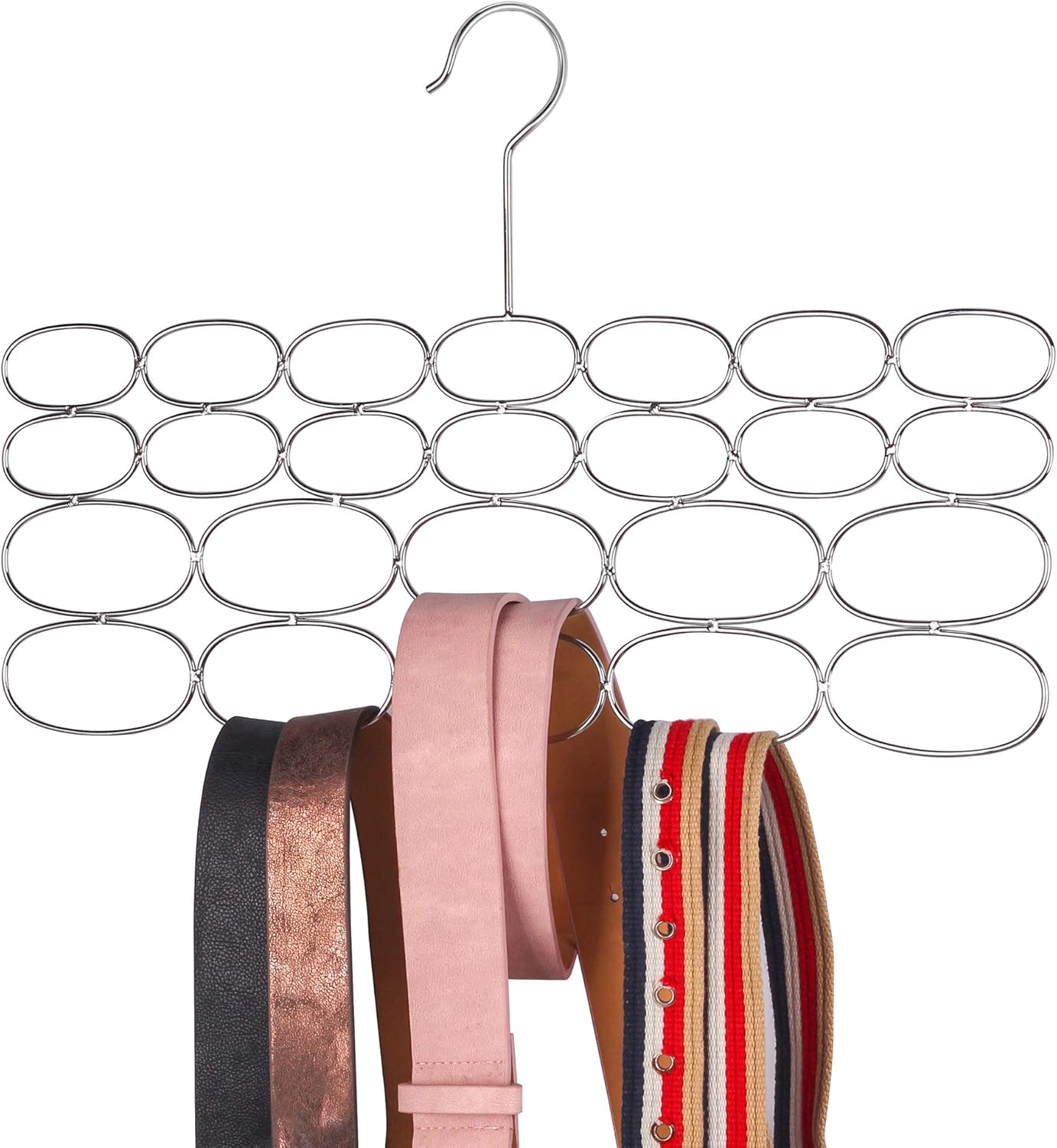 Best Deal 🛒 Durable Steel Scarf, Tie, Belt hanger organizer holder rack – 24 loop Chrome (Pack of 2) 🔥 Crazy Deals Durable Steel Scarf, Tie, Belt hanger organizer holder rack – 24 loop Chrome (Pack of 2)