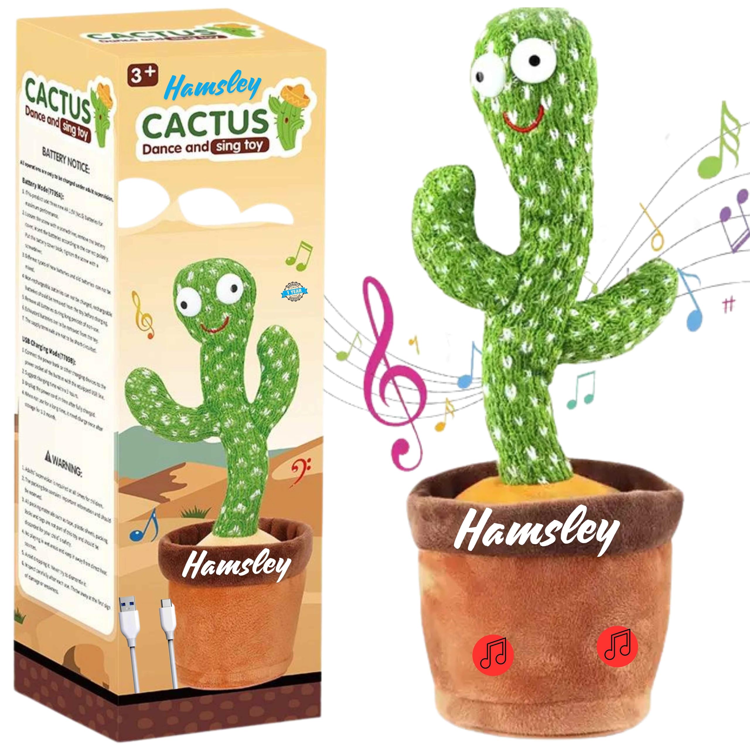 Hamsley The Original Dancing & Talking Cactus Toy for Kids Rechargeable Dancing Cactus Toys Can Sing & Recording Repeat What You Say Funny Education Toys for Children Playing Home Decor for Kids (B0D4MSPQ14) Amazon Price History, Amazon Price Tracker