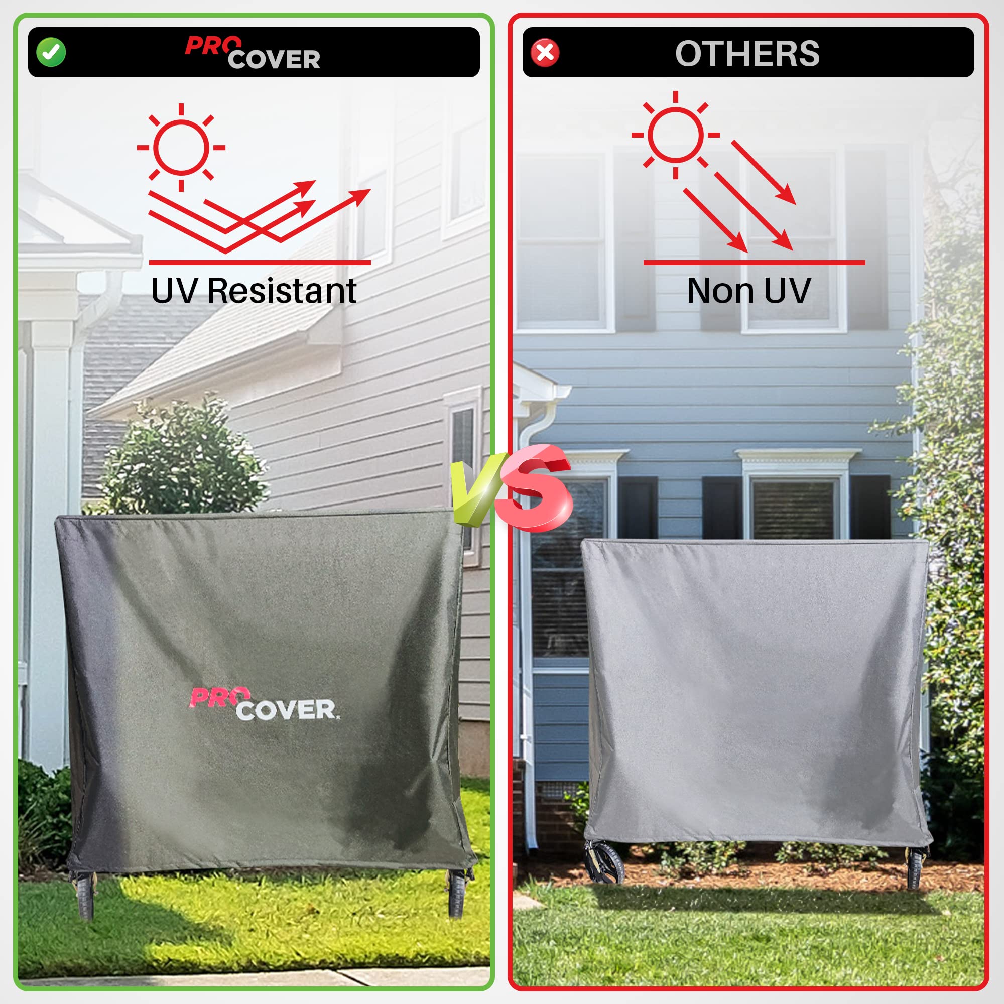 SIRUITON Tafeltennistafelhoes van 420D polyester, waterdichte en ademende beschermhoes voor opvouwbare en platte ping-pongtafels (173 x 77 x 158 cm