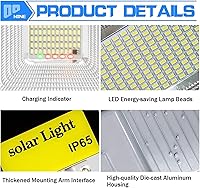 Vista 7 de Luz solar para patio, luces solares para jardín, luz de calle de energía solar, 50 W ~ 300 W, luz de inundación de seguridad LED con control remoto