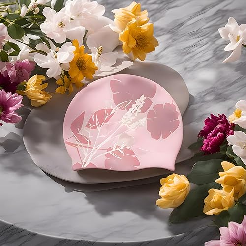 Miniatura 3 de Gorro de natación para mujeres, hombres y niños, silicona para cabello largo, sombreros de natación impermeables para adultos, cómodos y elegantes