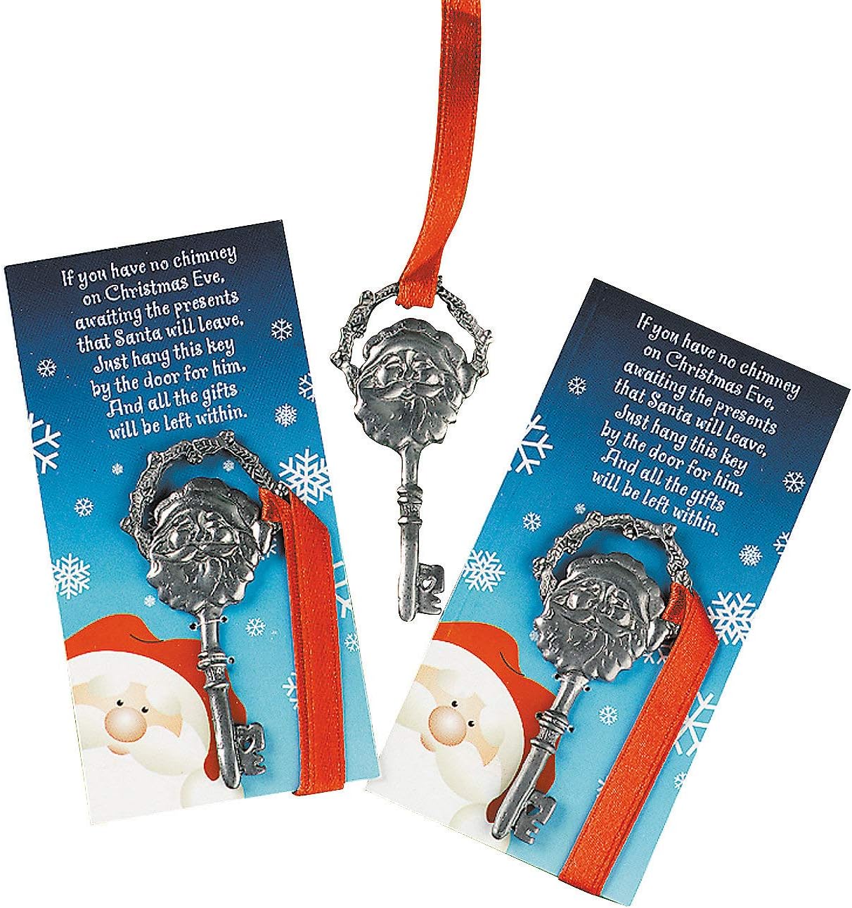 Pewter Keys for Santa On Cards - Home Decor - 12 Pieces