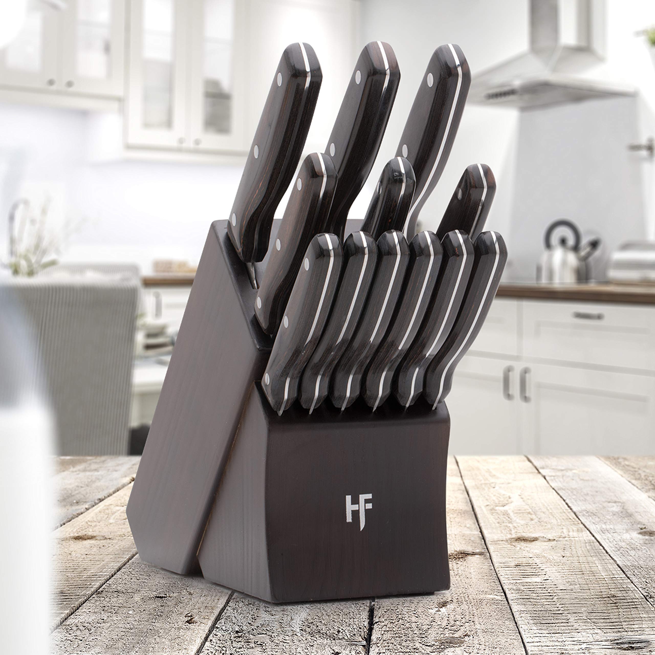Amazon.com: Hampton Forge Norwood–13PieceKnife BlockSet, Wood