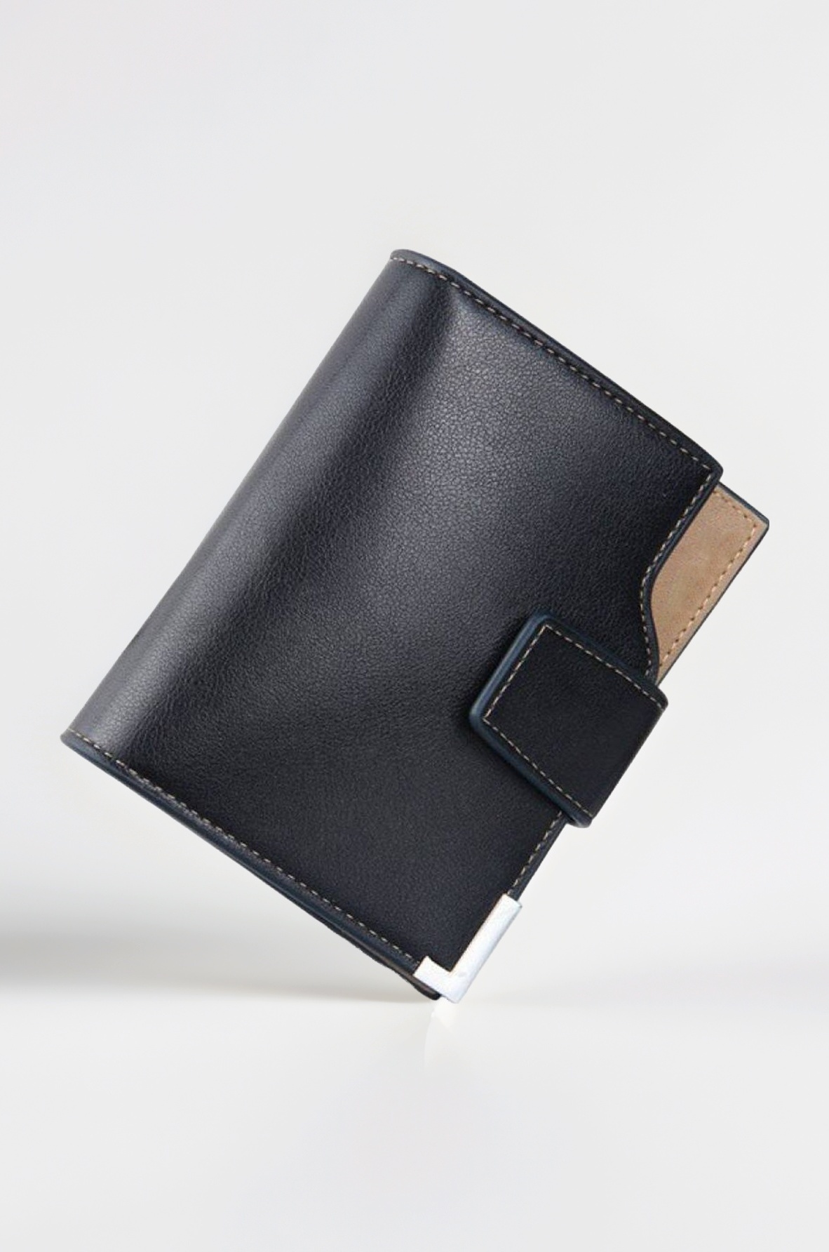 Faux Leather Bifold Wallet Debit, Credit Card Money Holder for Men with 13 Card Slots (Black)