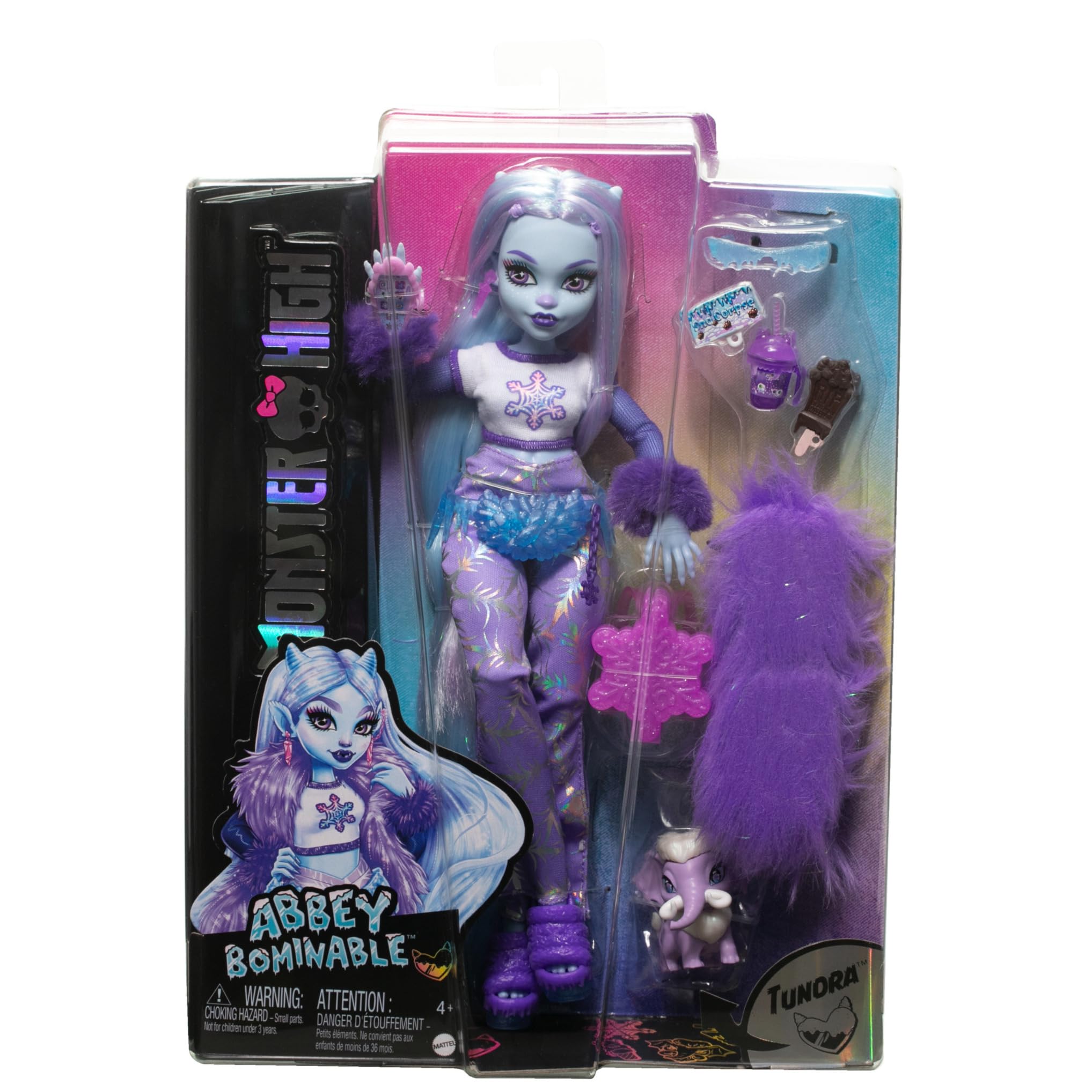 Monster High Abbey Bominable Muñeca articulada con Mascota y Accesorios de Moda, Juguete +4 años (Mattel HNF64)