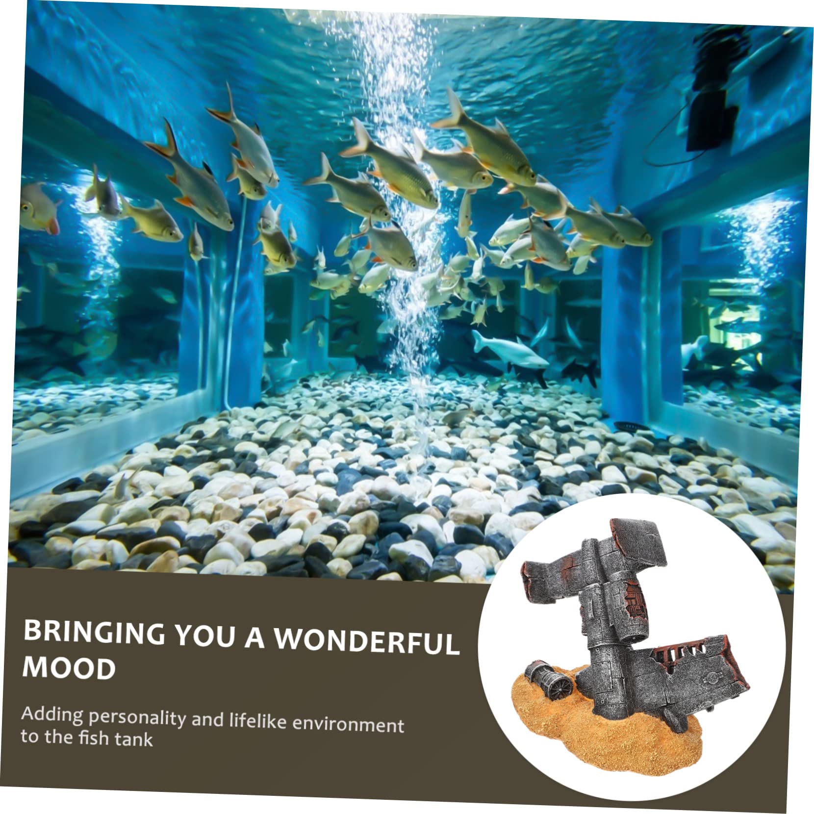 Happyyami Adorno De Acuario De Naufragio Decoración Lifelike para Peceras Accesorio De Escenografía para Tanques De Peces y Decoración De Oficina