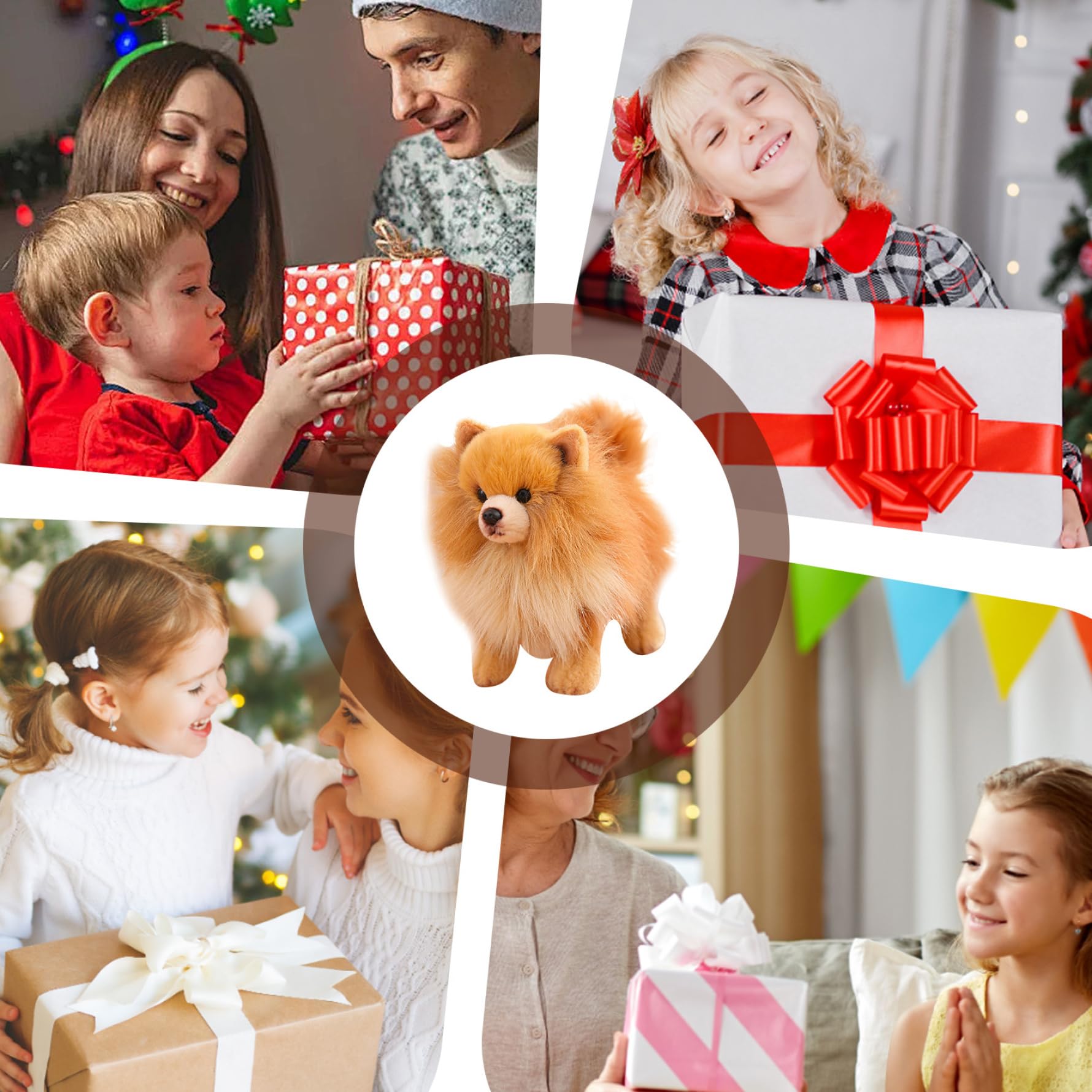 Plucia Phone Pomerania Simulazione Carina Simulazione Pomerania Peluche Peluche Giocattolo per Cani Pomerania pomerana Peluche Peluche Peluche 10x9 Pollici Piena di Peluche Giocattolo per Le Ragazze