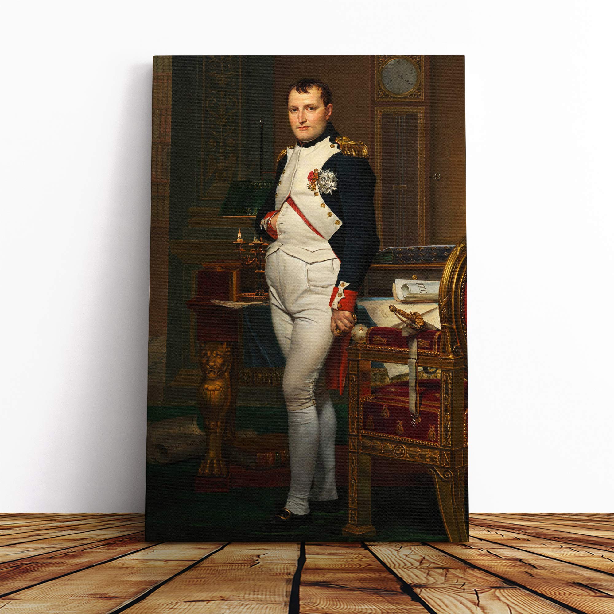 Jacques Louis-David The Emperor Napoleon Canvas Print | Gallery Wrapped 30mm Frame Wall Art | 24x16 inches | Ready to Hang | Modern Picture | Living Room Bedroom Lounge Office