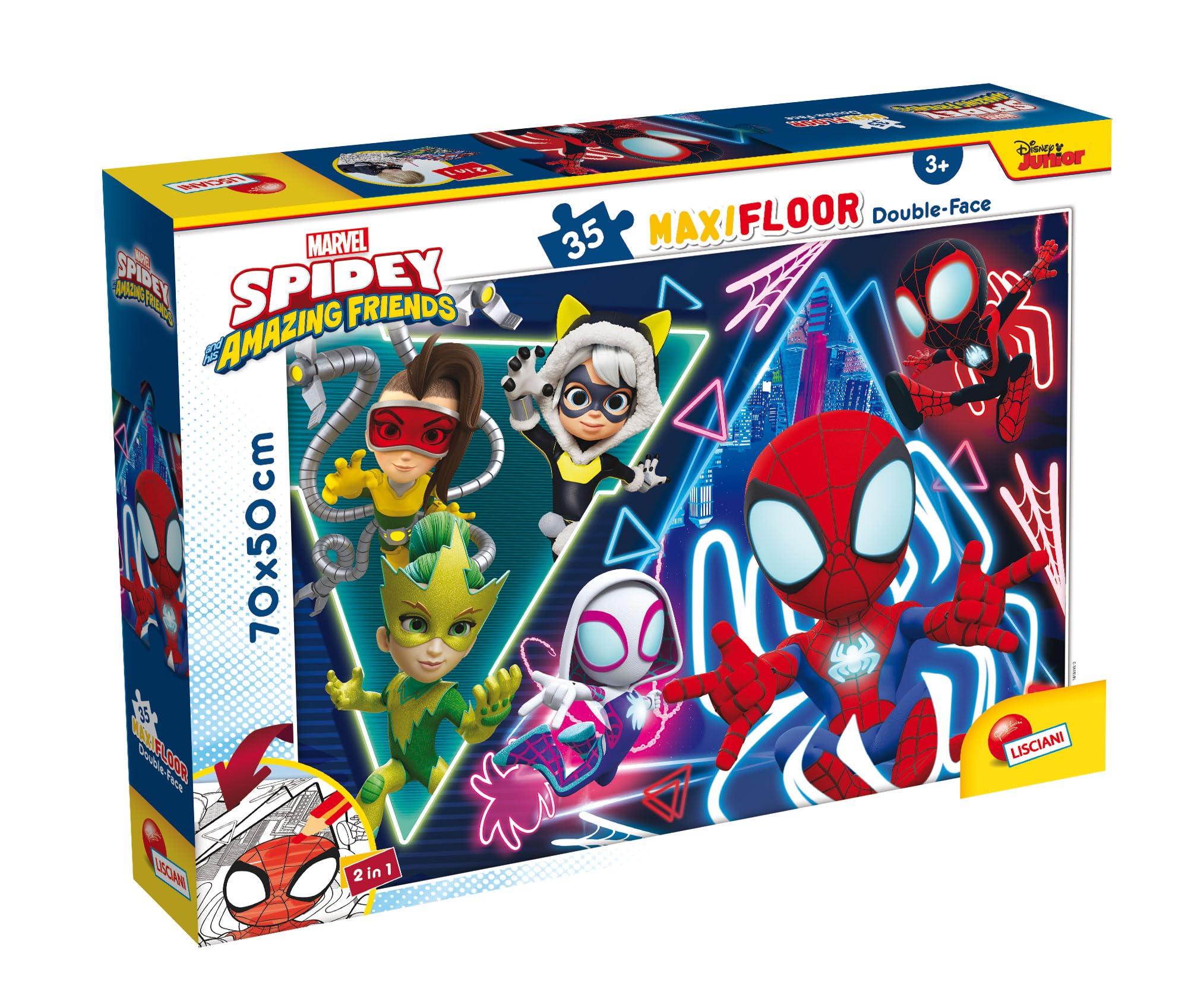 Lisciani Giochi - Marvel Puzzle DF Maxi Floor 35 Spidey, 104741, Multicolore