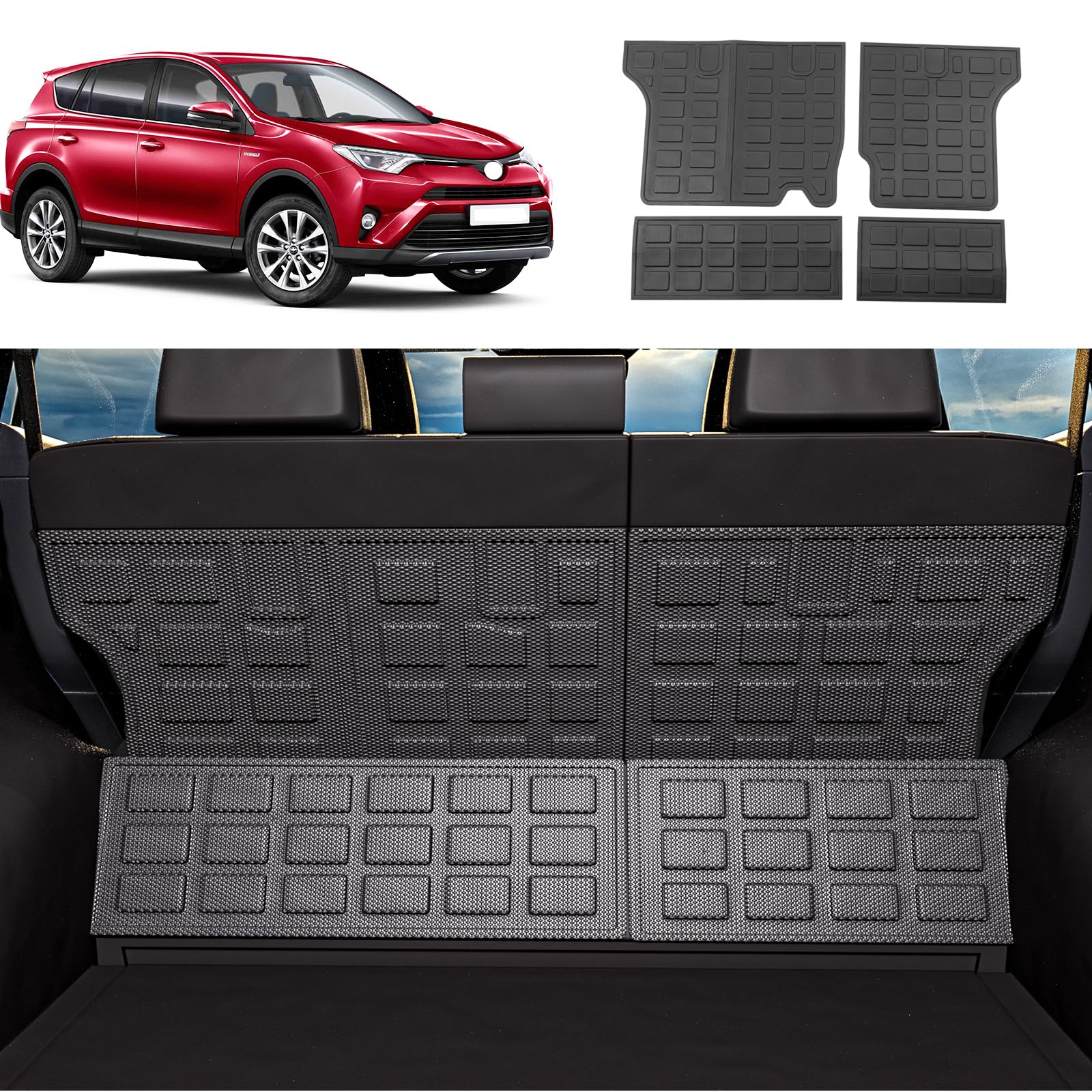 Xipoo Cargo Liner Compatible with 2013-2018 Toyota RAV4 Rear Backrest Mat Car Back Seat Mat TPE Replacement for 2013 2014 2015 2016 2017 2018 Toyota RAV4 Accessories (Fit 13-18 RAV4,Backrest Mat)