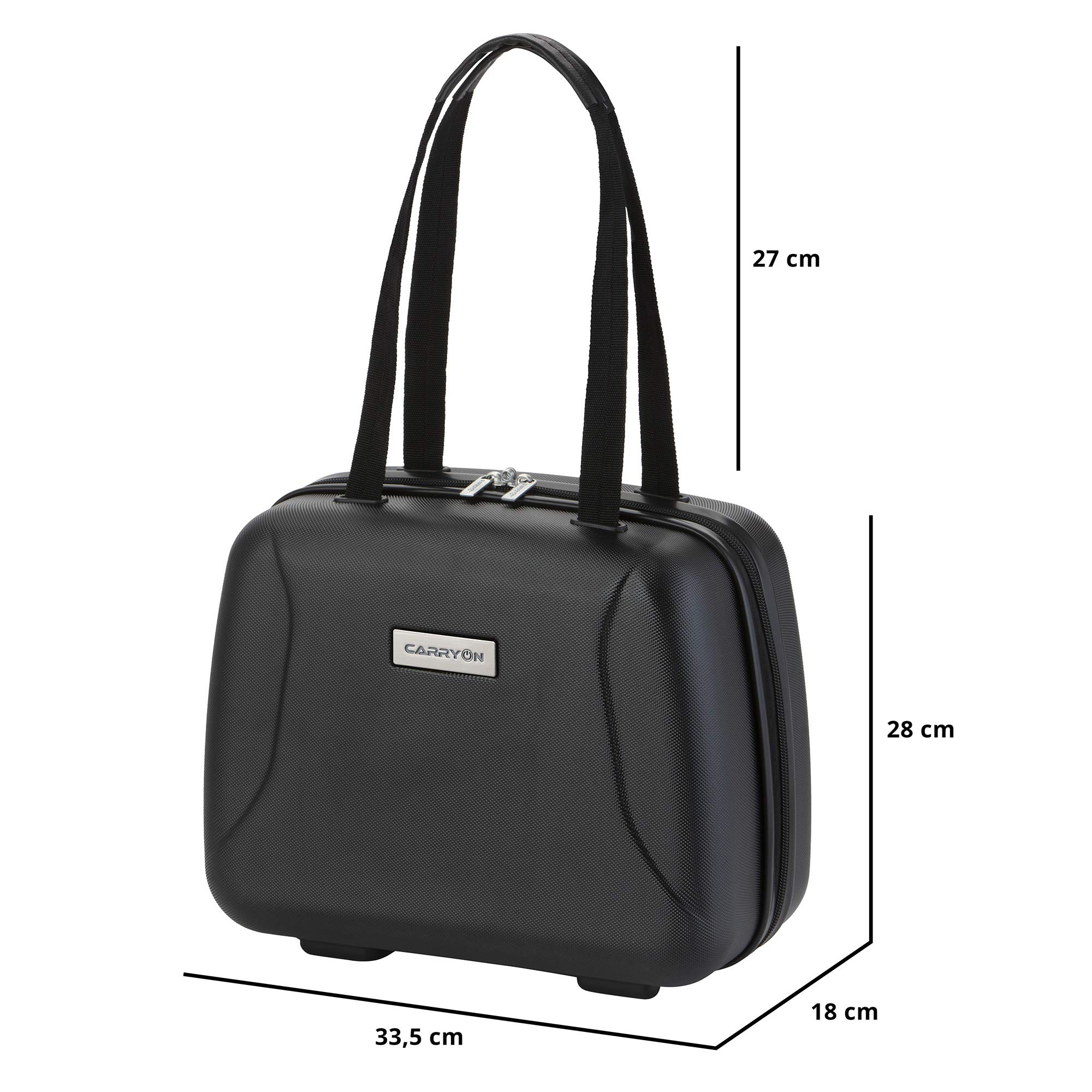 CarryOn Skyhopper kosmetyczka i Bagaż podręczny walizka 55 cm (Czarny, Walizka + kosmetyczka)