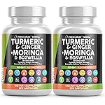 Turmeric Moringa Supplement | Ginger Boswellia Saffron - Supplement for Women and Men with Ceylon Cinnamon, Tart Cherry, Quercetin Garlic Nettle Holy Basil - 2Pack