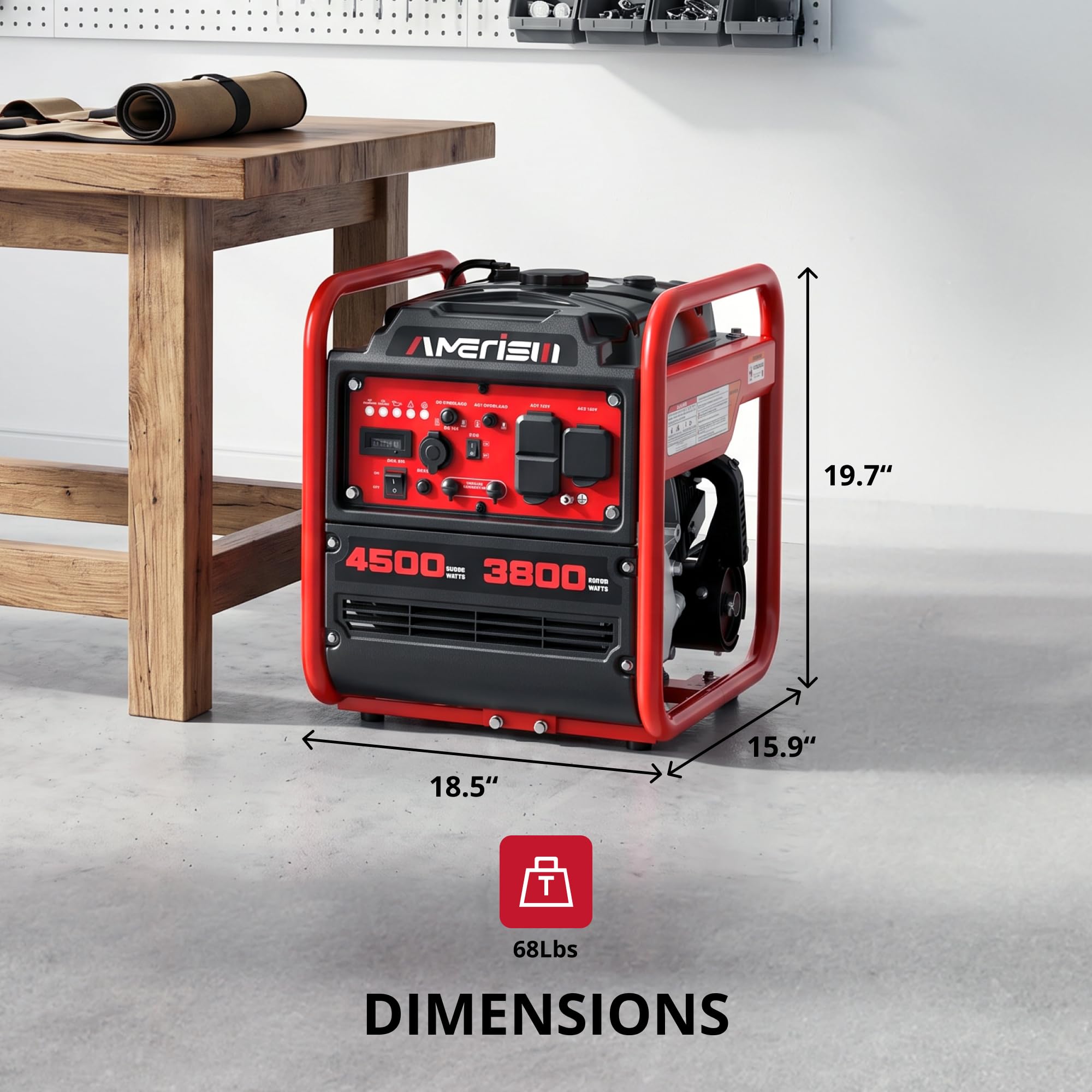 AMERISUN Tragbarer Wechselrichter-Generator, 2500 W, gasbetrieben, lange Laufzeit, Gasgenerator für Camping, Heckklappe, Notfallgebrauch, EPA-konform, Version 2024