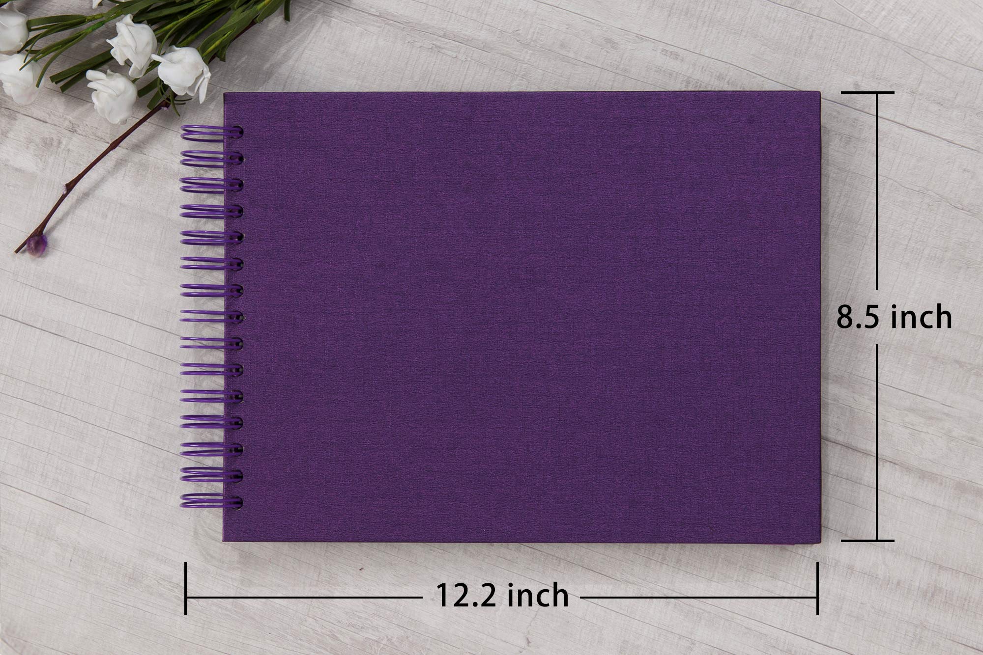 potricher Twarda okładka, pusta strona, DIY, album fotograficzny, 80 stron, 40 arkuszy, na rocznicę ślubu, rodzina, mały album fotograficzny, fioletowy, 30 x 21 cm