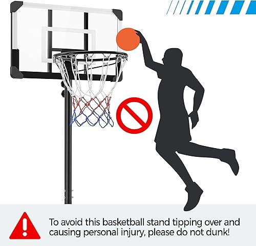 Miniatura 8 de Yaheetech Portable Basketball Hoop System Basketball Goals Set Freestanding Basketball Stand System Adjustable Height with Wheels for IndoorOutdoor