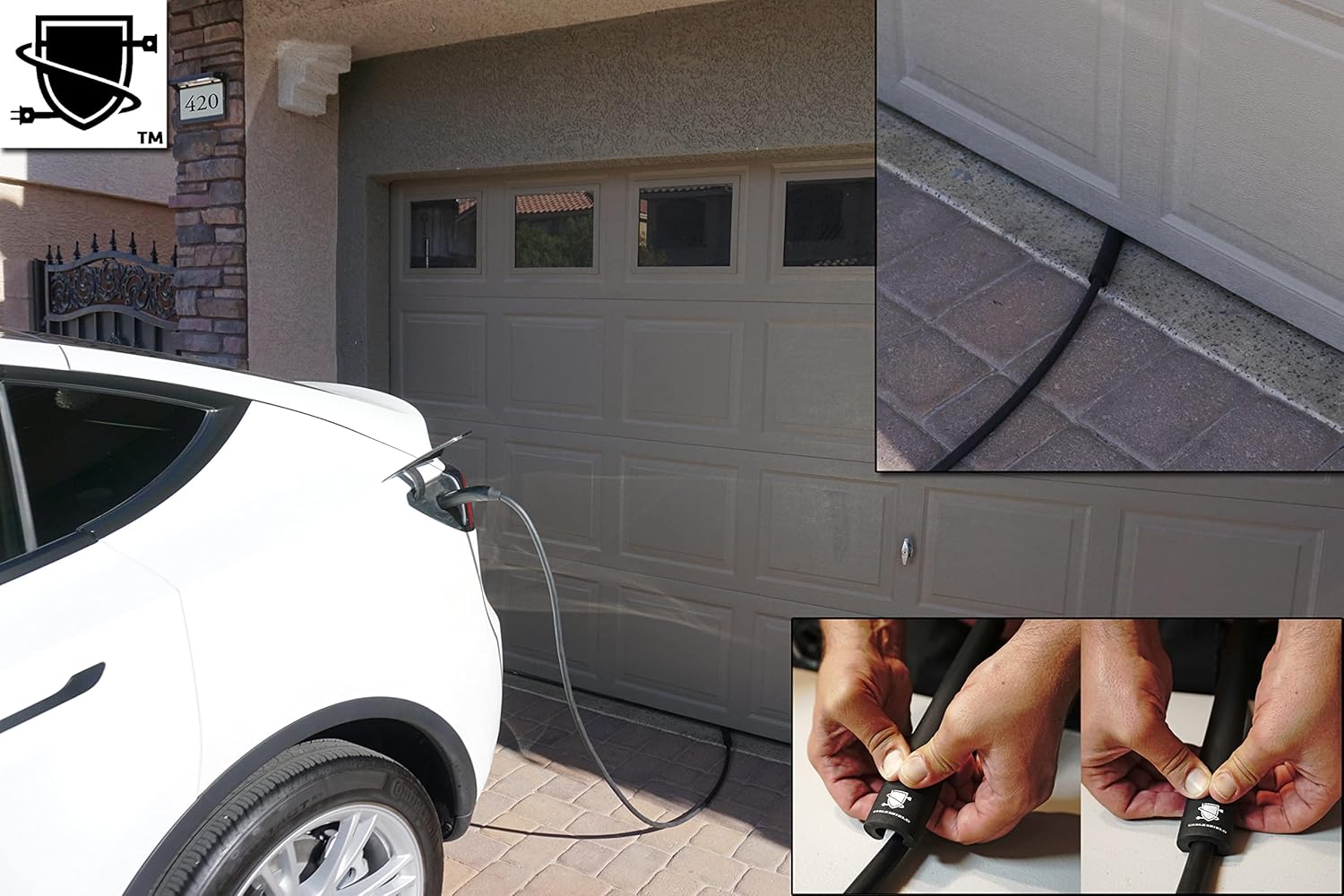 Cable Shield-EV Cable Protector-Garage Door Pass Through-US Made- Providing Durable Protection for Your Charging Cable-See Below for Sizing(Large ID .5") Tesla 3/Y/S/X/CT