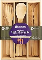 Vista 7 de Totally Bamboo 12-Piece Reusable Bamboo Flatware Set with Portable Storage Case, Dishwasher Safe