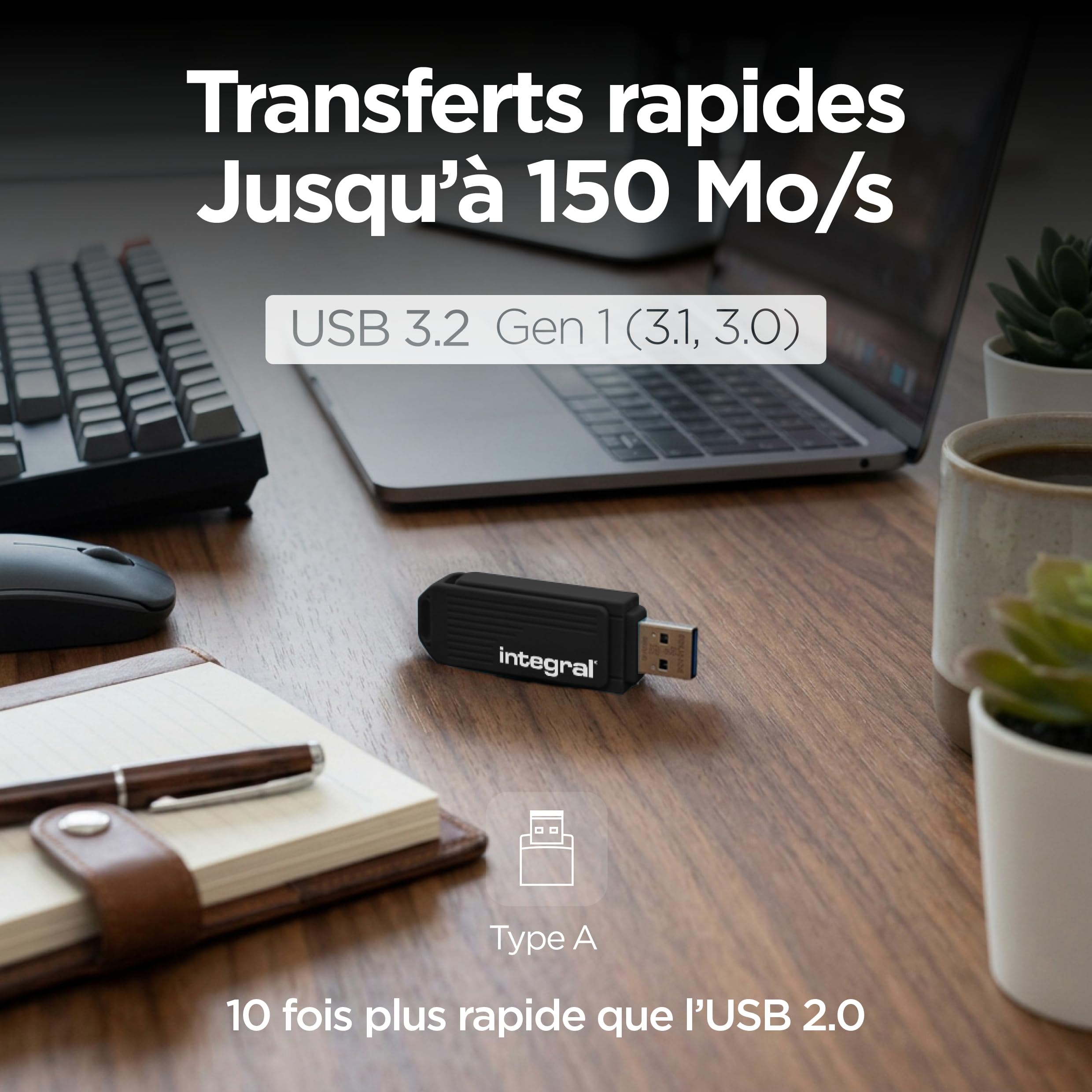 Integral Swivel Black Clé USB 256 Go Noir, 3.2 Gen 1 Type-A, 256GB