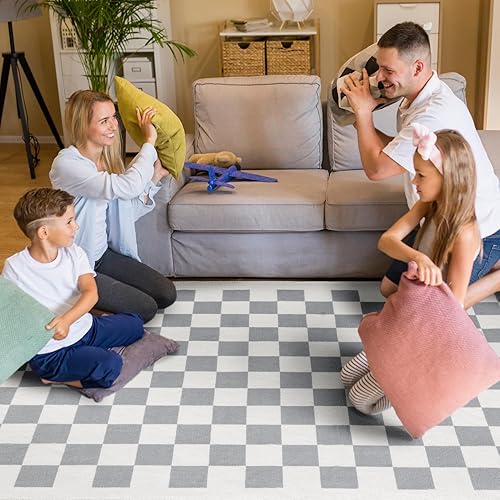 Miniatura 7 de TRUEDAYS Alfombras de 5 x 7 pies lavables a máquina con parte trasera antideslizante para sala de estar y dormitorio, alfombra de área grande a