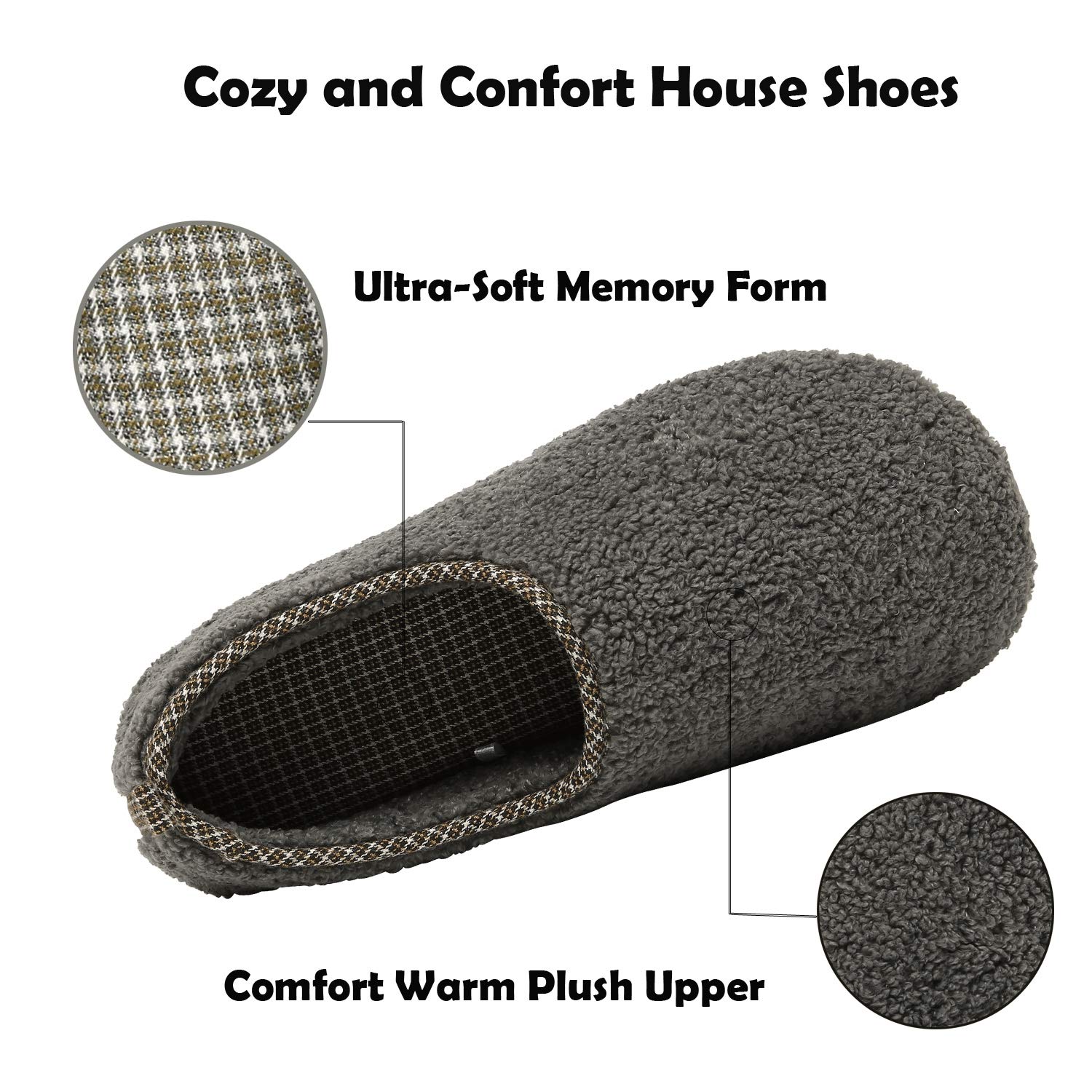 ChayChax Donna Pantofole da Casa Memory Foam Inverno Ciabatte Pantofola Interno Caldo Peluche Leggero Scarpe di Cotone