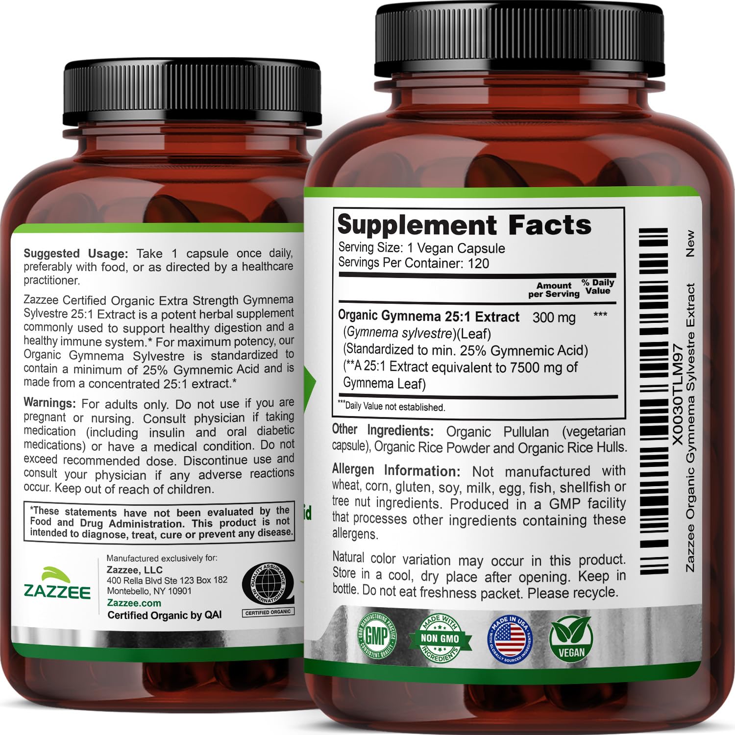 Zazzee USDA Organic Gymnema Sylvestre 25:1 Extract, 25% Gymnemic Acid — Amazon image 8
