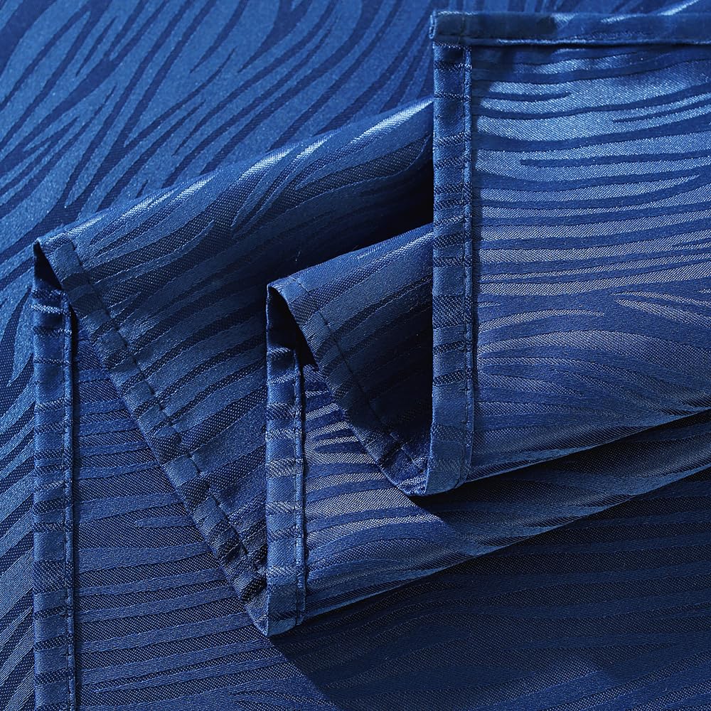MATIRUG Mantel rectangular de jacquard azul marino de 60 x 84 pulgadas, diseño a rayas, impermeable, sin arrugas, pesado, decoración de mesa de tela suave para banquetes, picnic, cocina, comedor