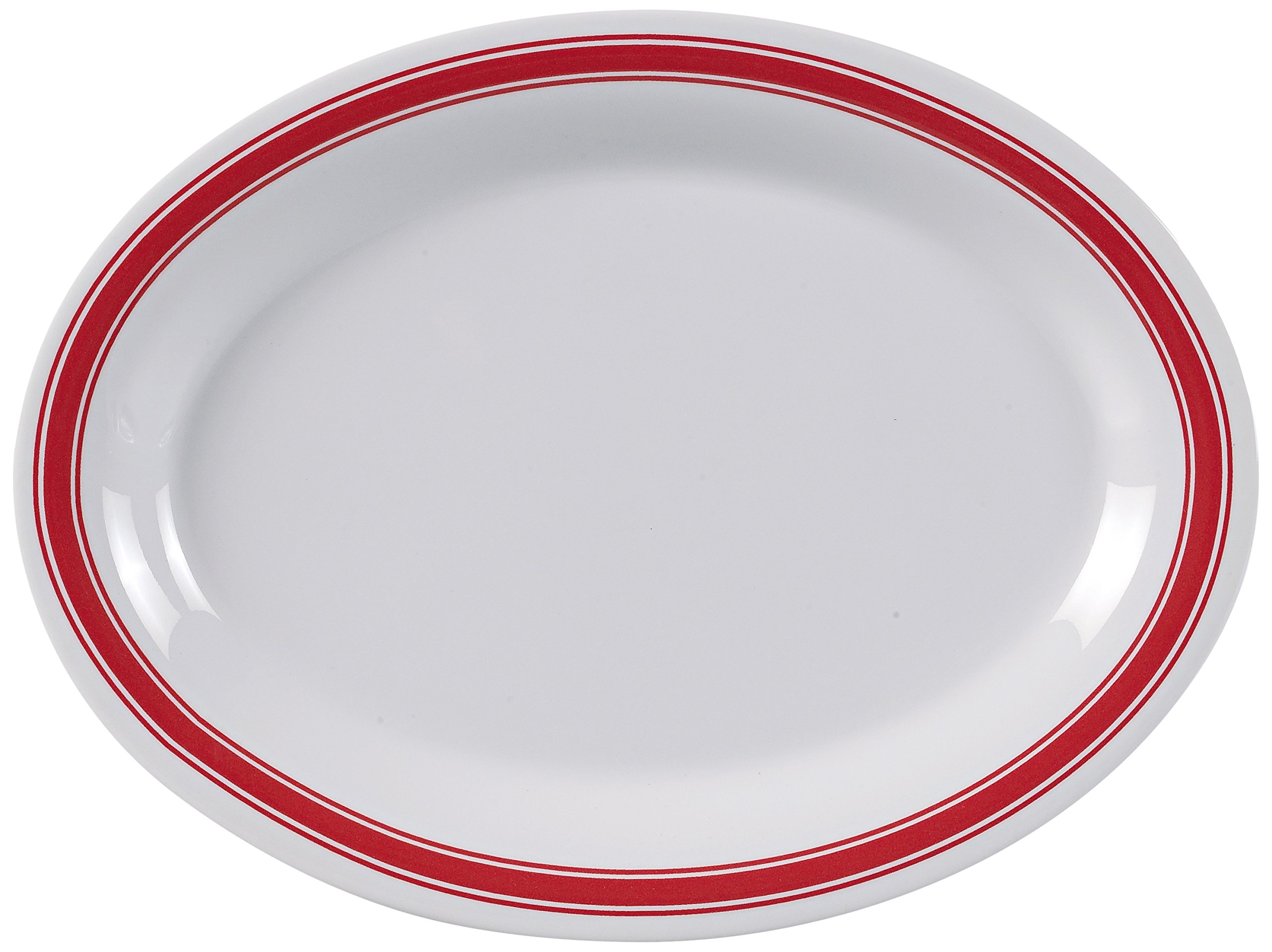 Houston Oval Platter by Yanco – Large, Melamine, Red, Pack of 12, Model HS-213